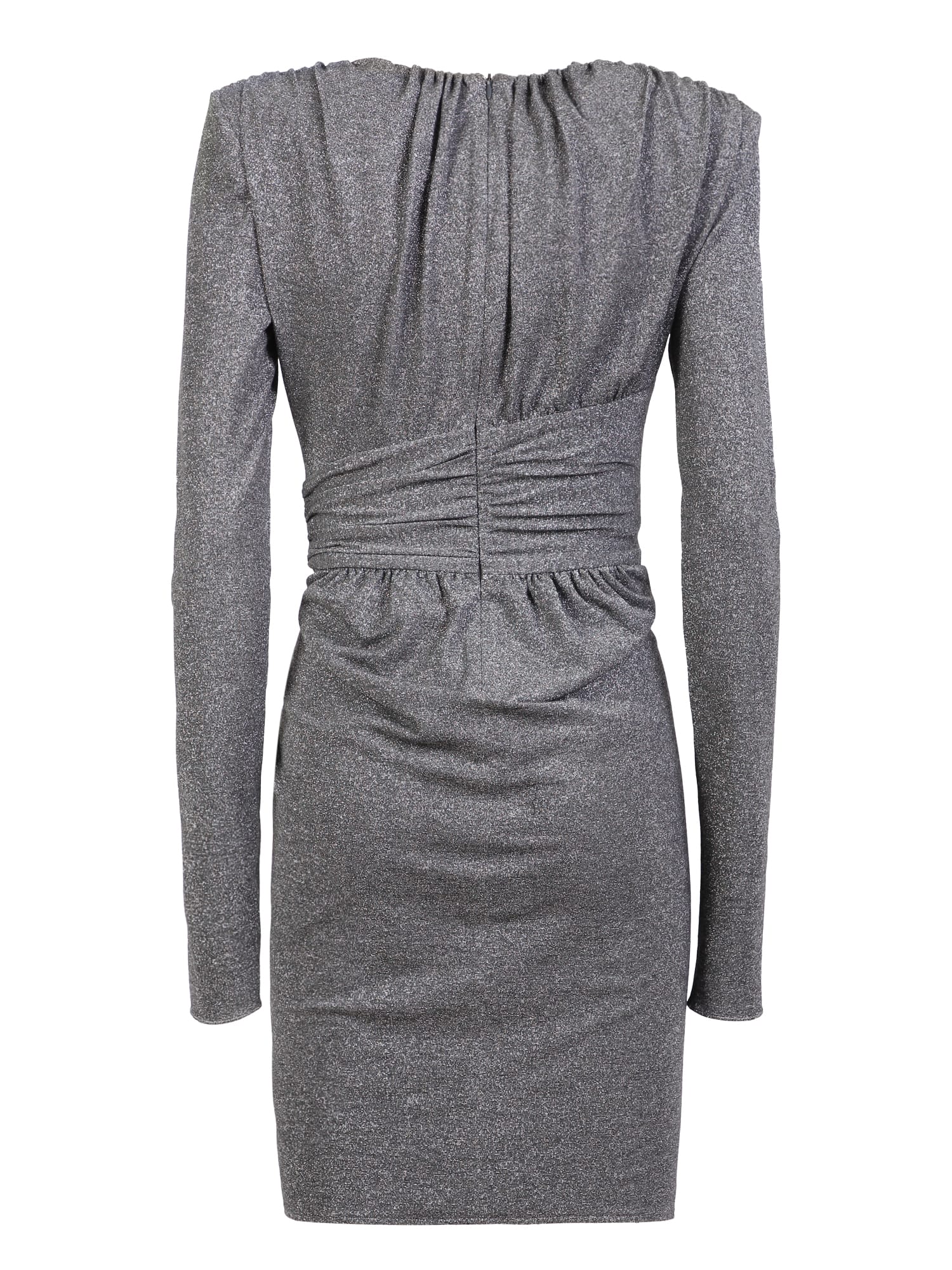 Shop Alexandre Vauthier Metallic Mini Dress In Grey