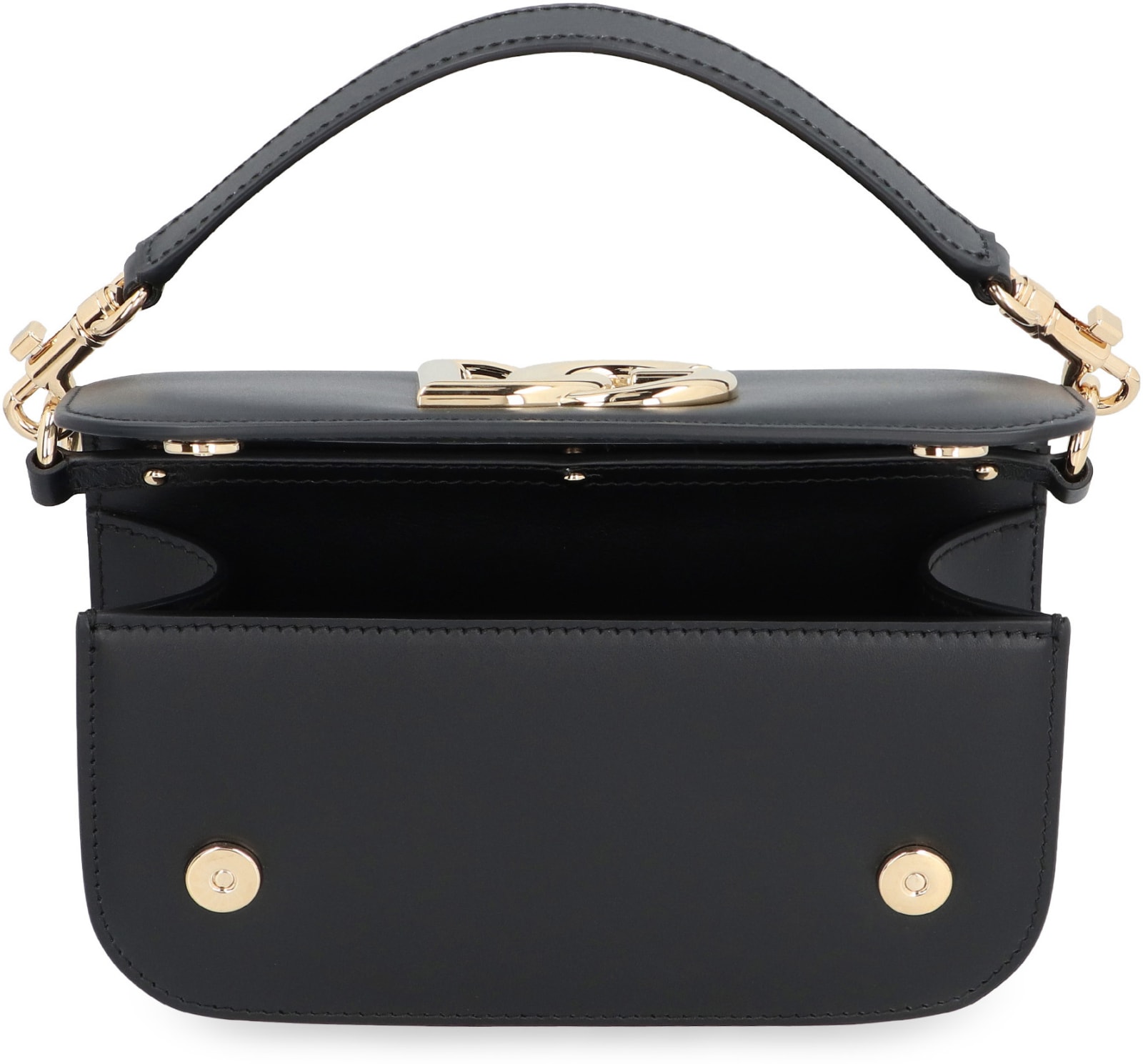 Shop Dolce & Gabbana 3.5 Leather Handbag In Black