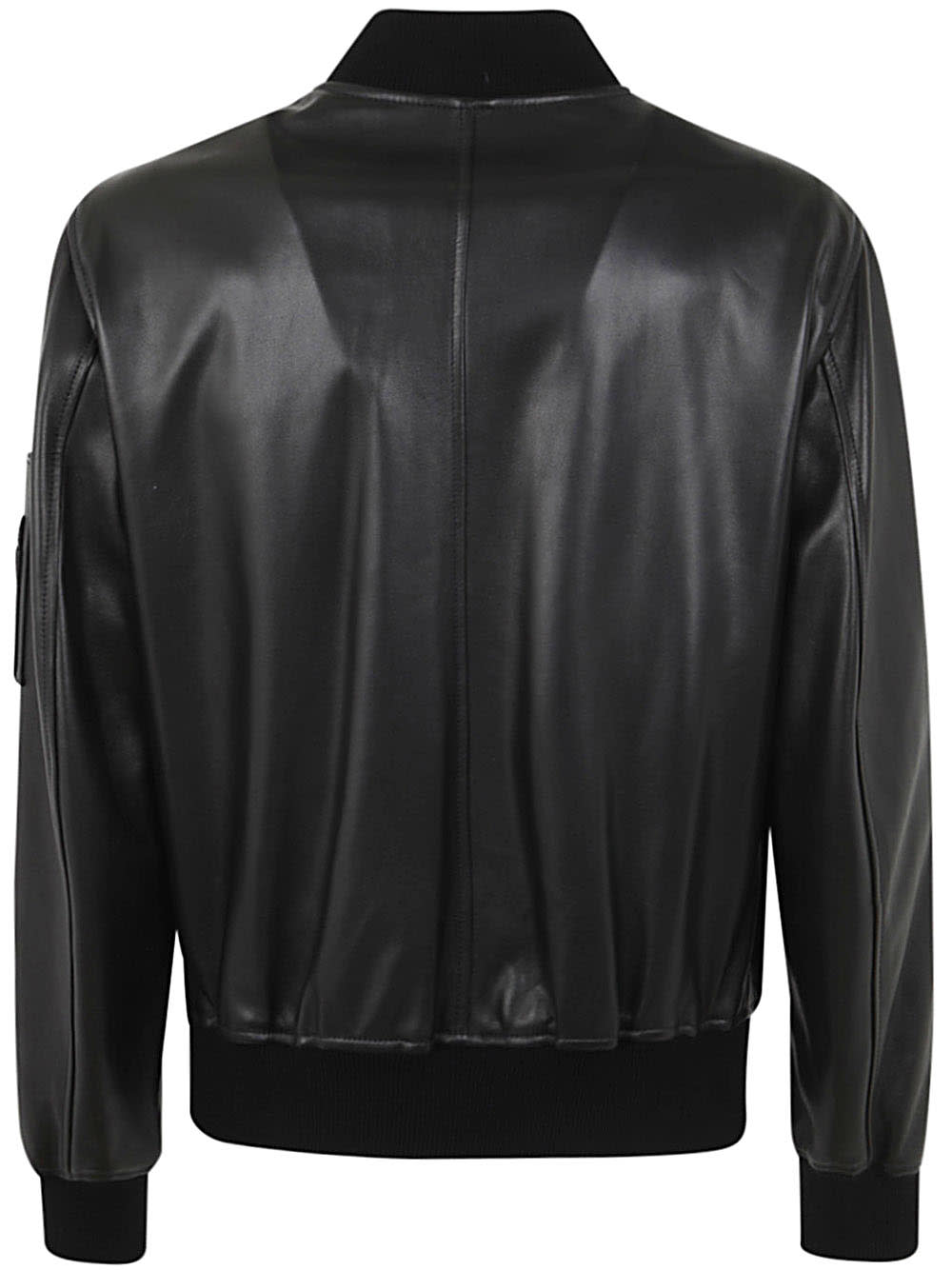 Shop Versace Blouson Leather Solid Leather Embroidery In Black