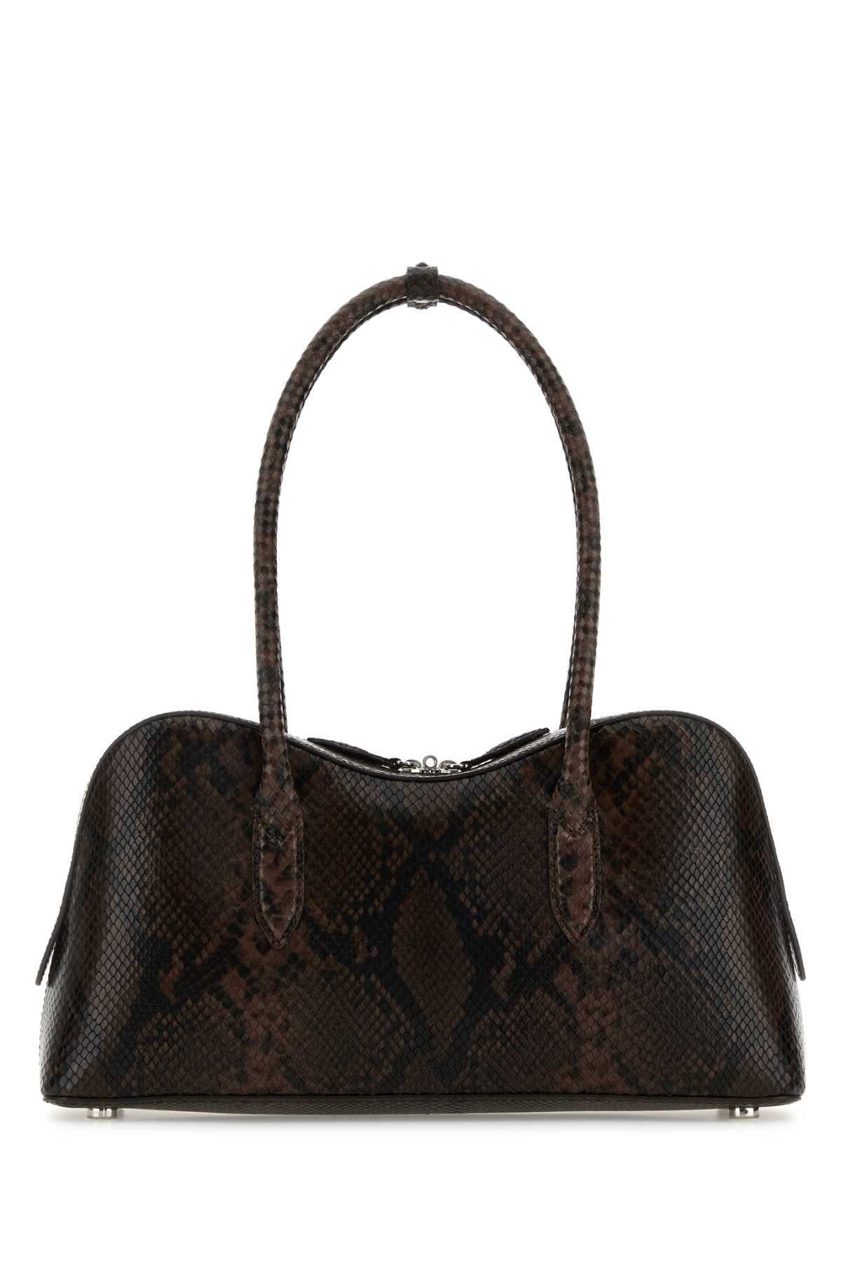 Stella Mccartney Stella Ryder Medium Snake-effect Faux Leather Shoulder Bag In Brown