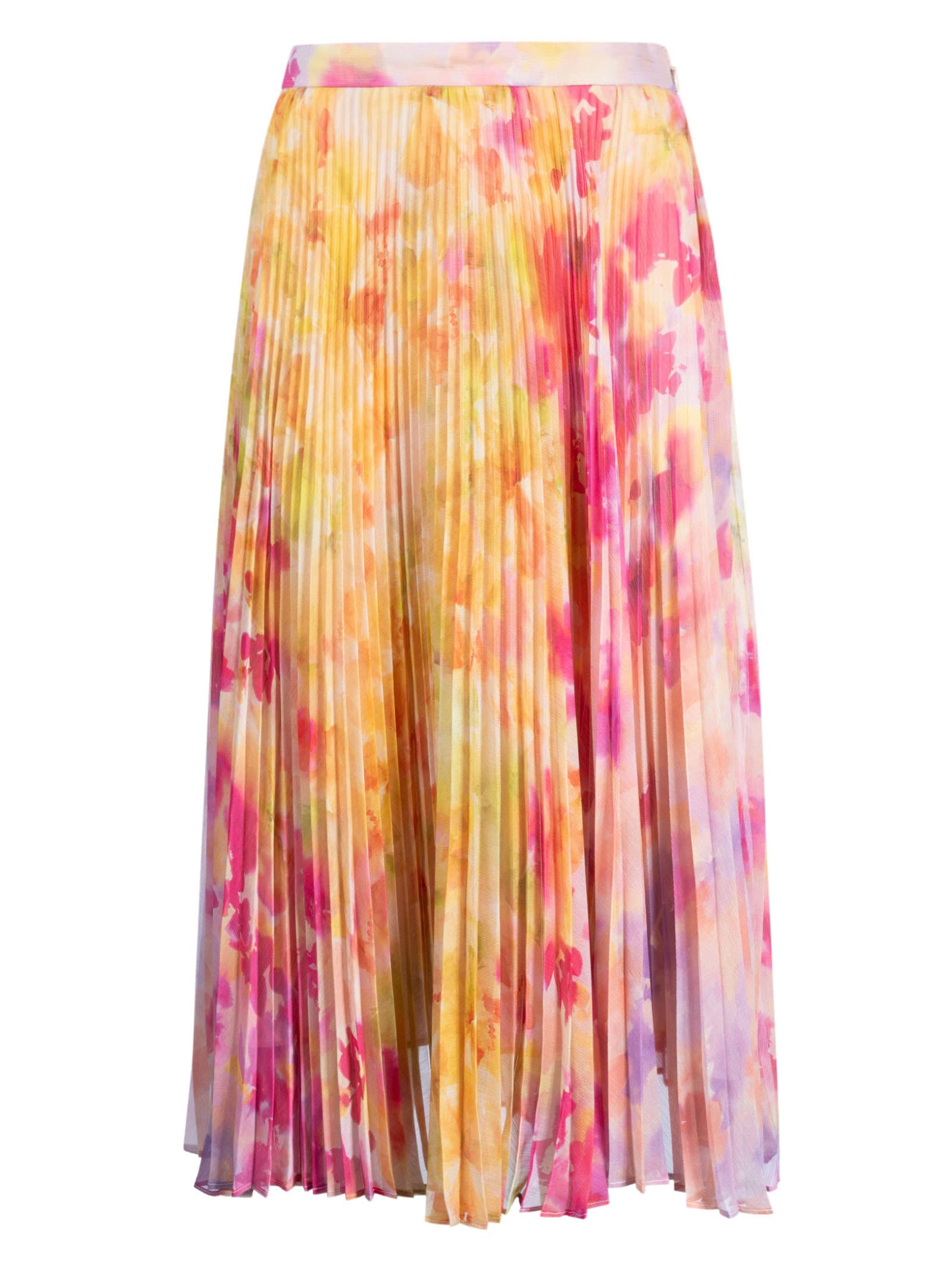 Twinset Printed Floral Pleated Skirt In Multicolor