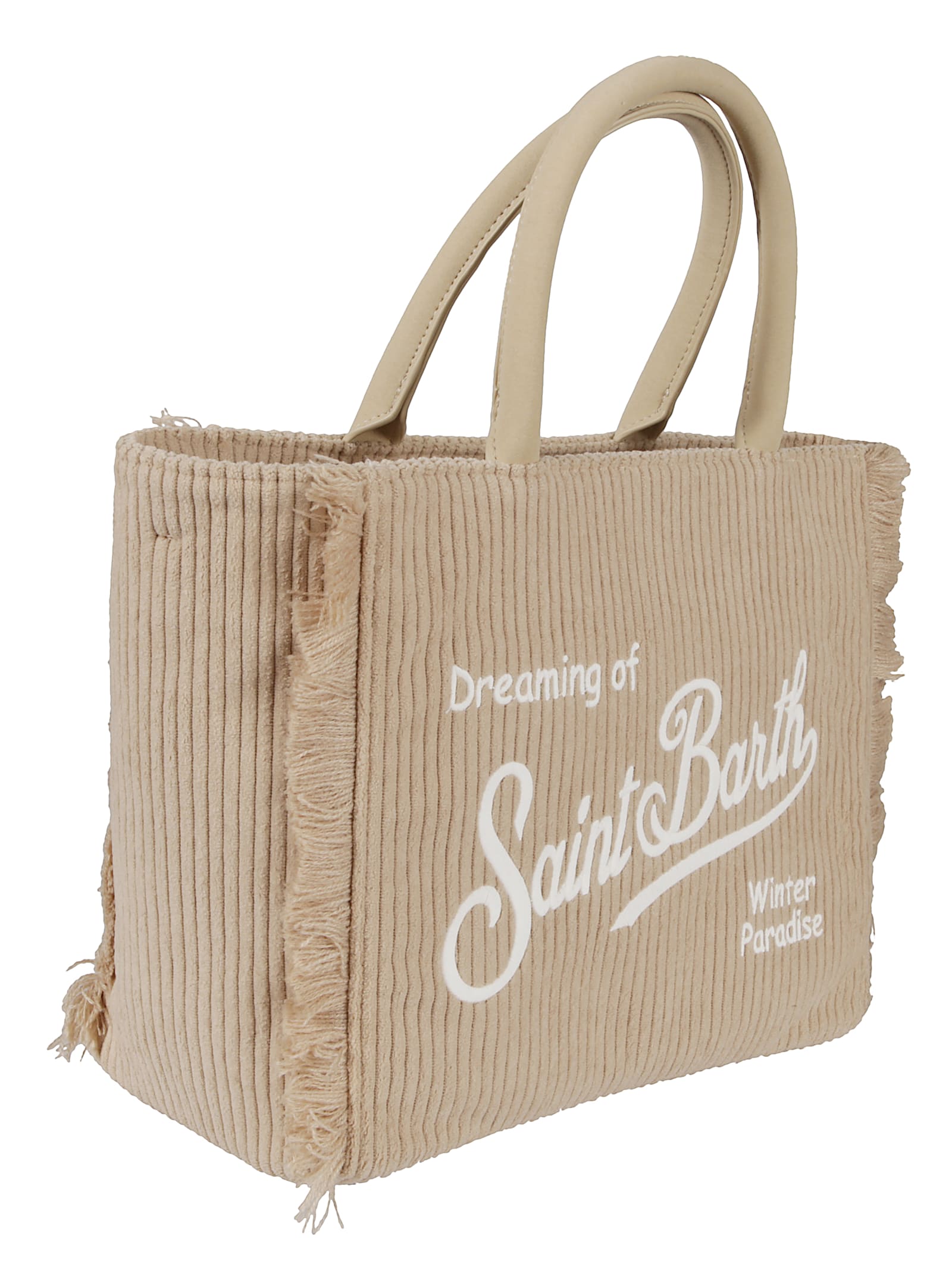 Mc2 Saint Barth Colette Fringed Tote Bag In Sand