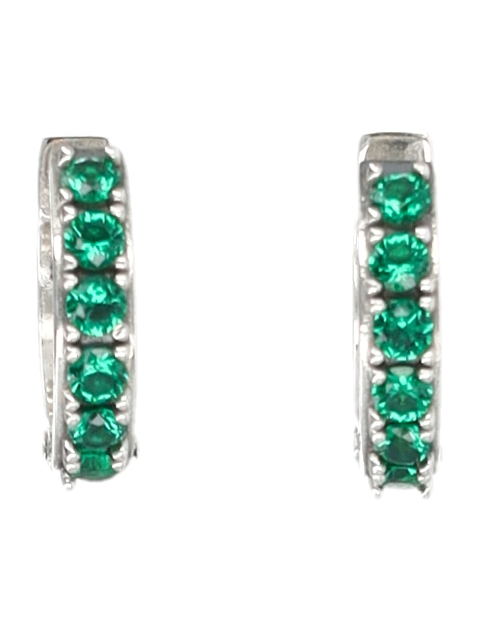 Emanuele Bicocchi Crystal Hoop Earrings In Green