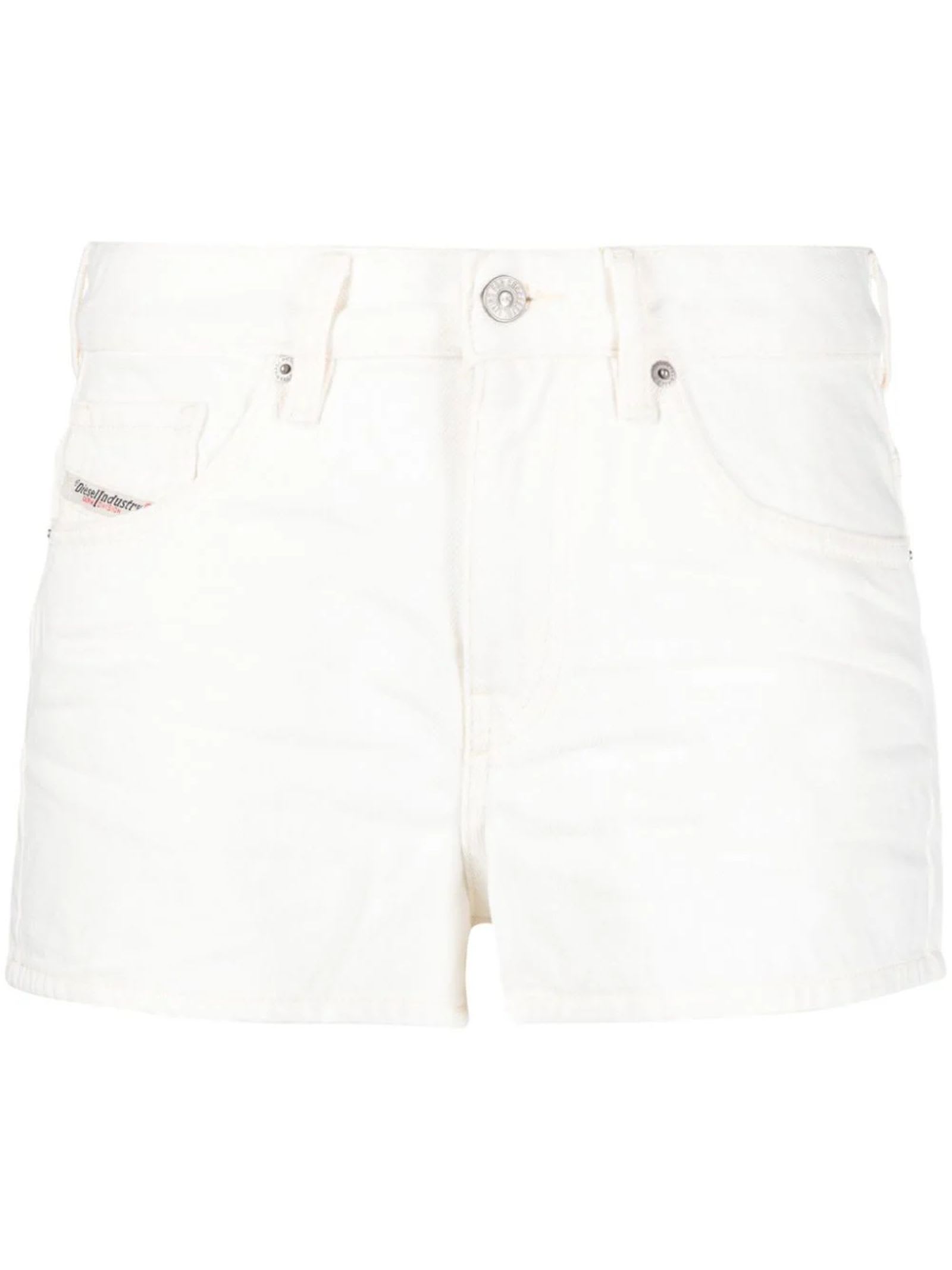 White Cotton De-yuba Denim Shorts