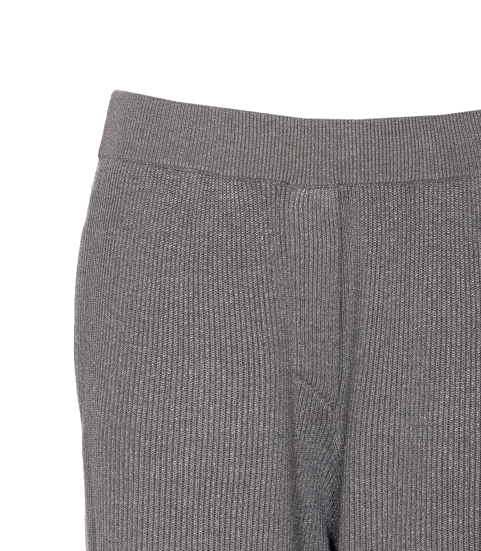 Brunello Cucinelli Vanise Sparkling Knitted Trousers In English Rib In Burgundy