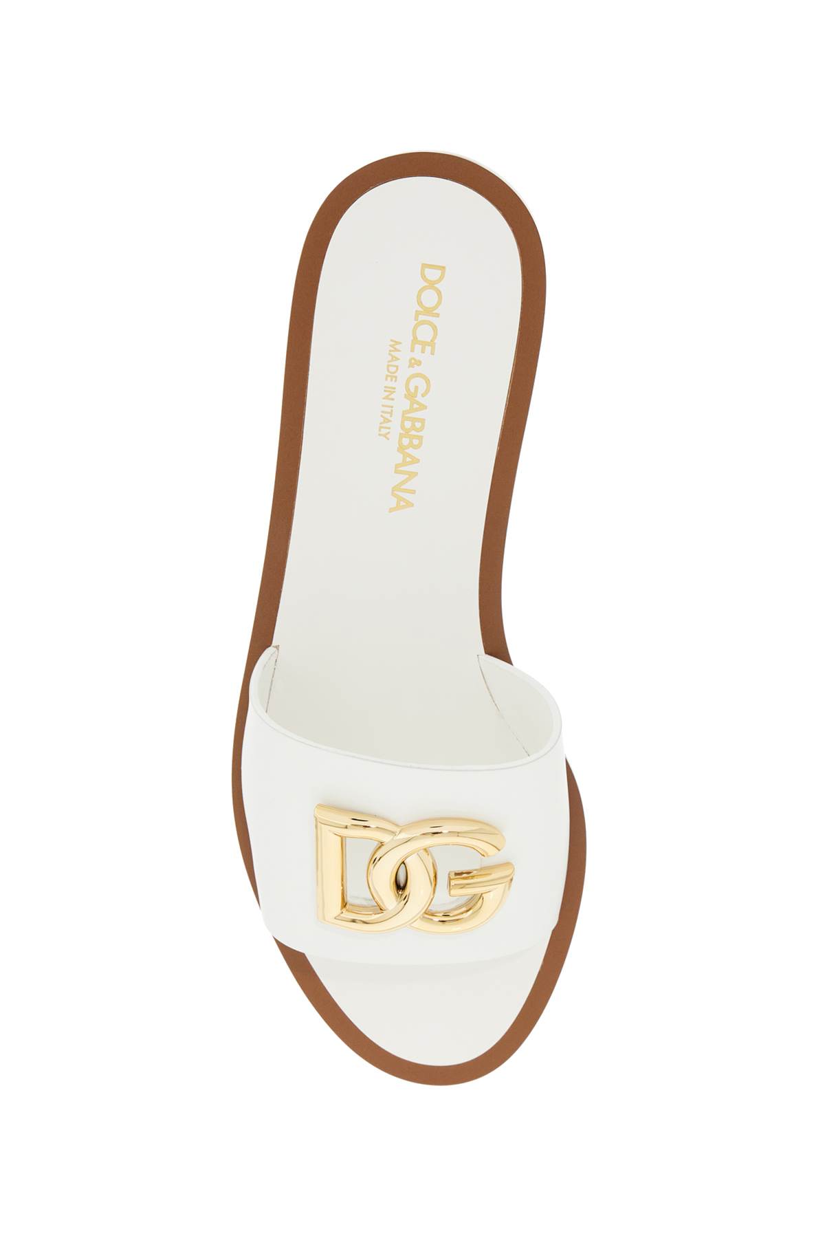 Shop Dolce & Gabbana White Dg Logo Slides With 8 In Bianco Ottico (white)