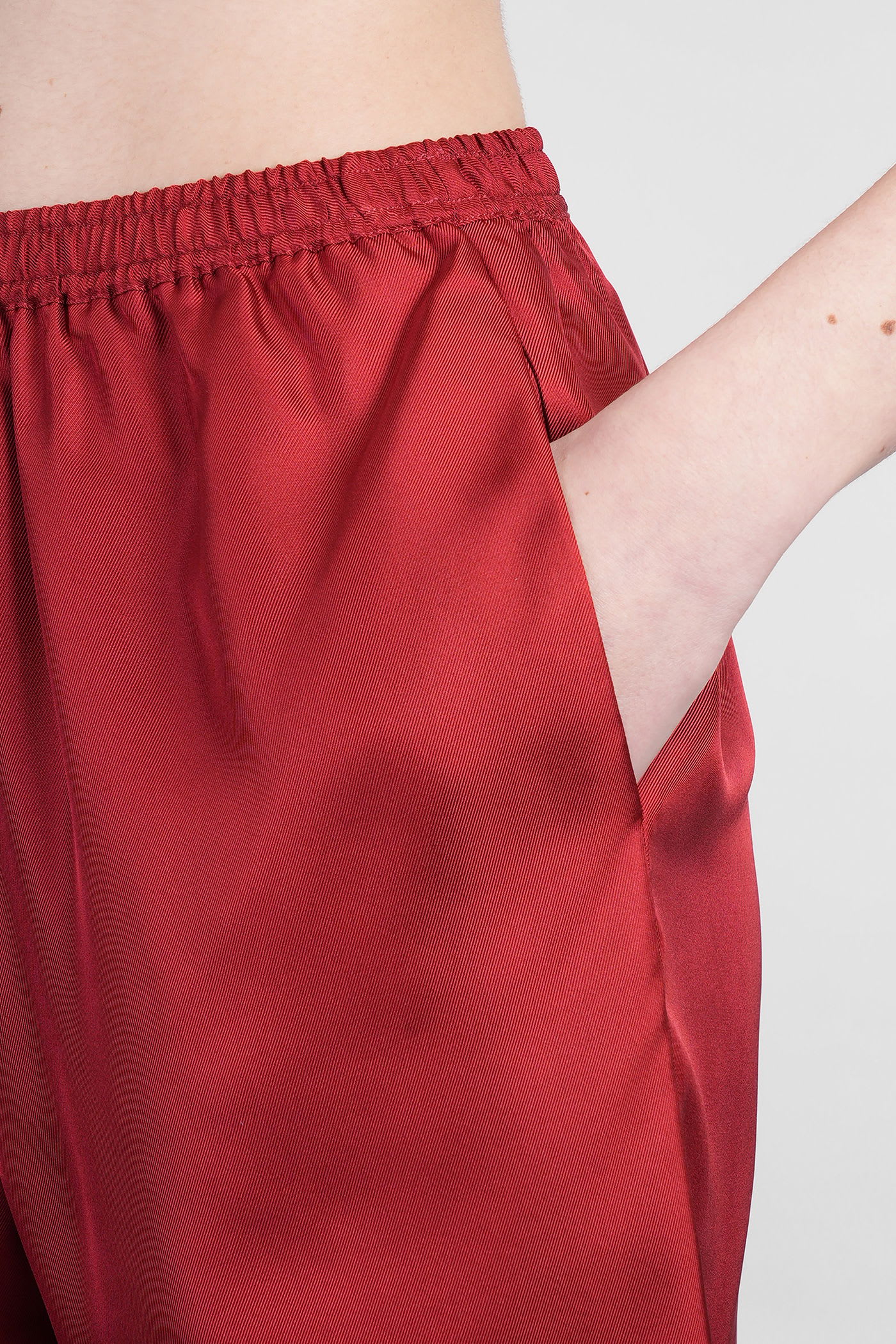 LOULOU STUDIO ZINIA SHORTS IN RED SILK