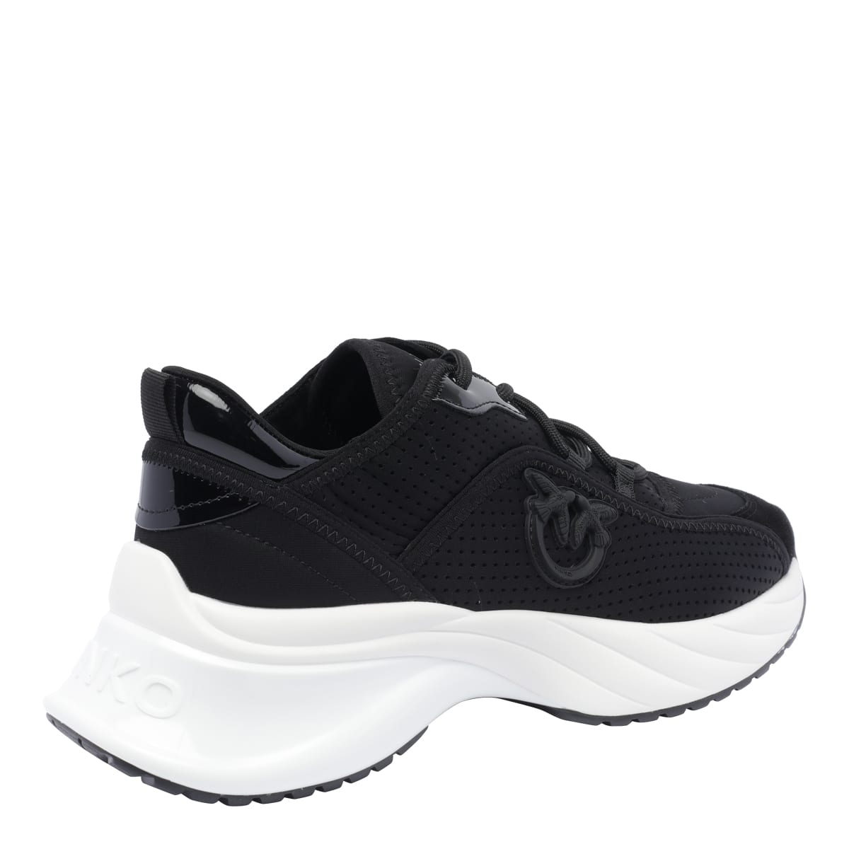 Pinko Wave Toe Perforated Sole Sneakers In Black