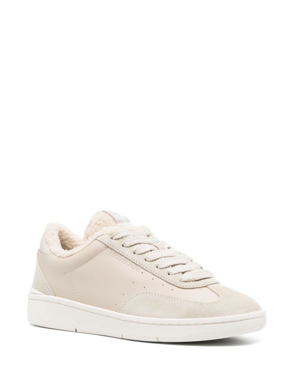 Shop Michael Kors Wilton Lace Up Sneakers In Bone