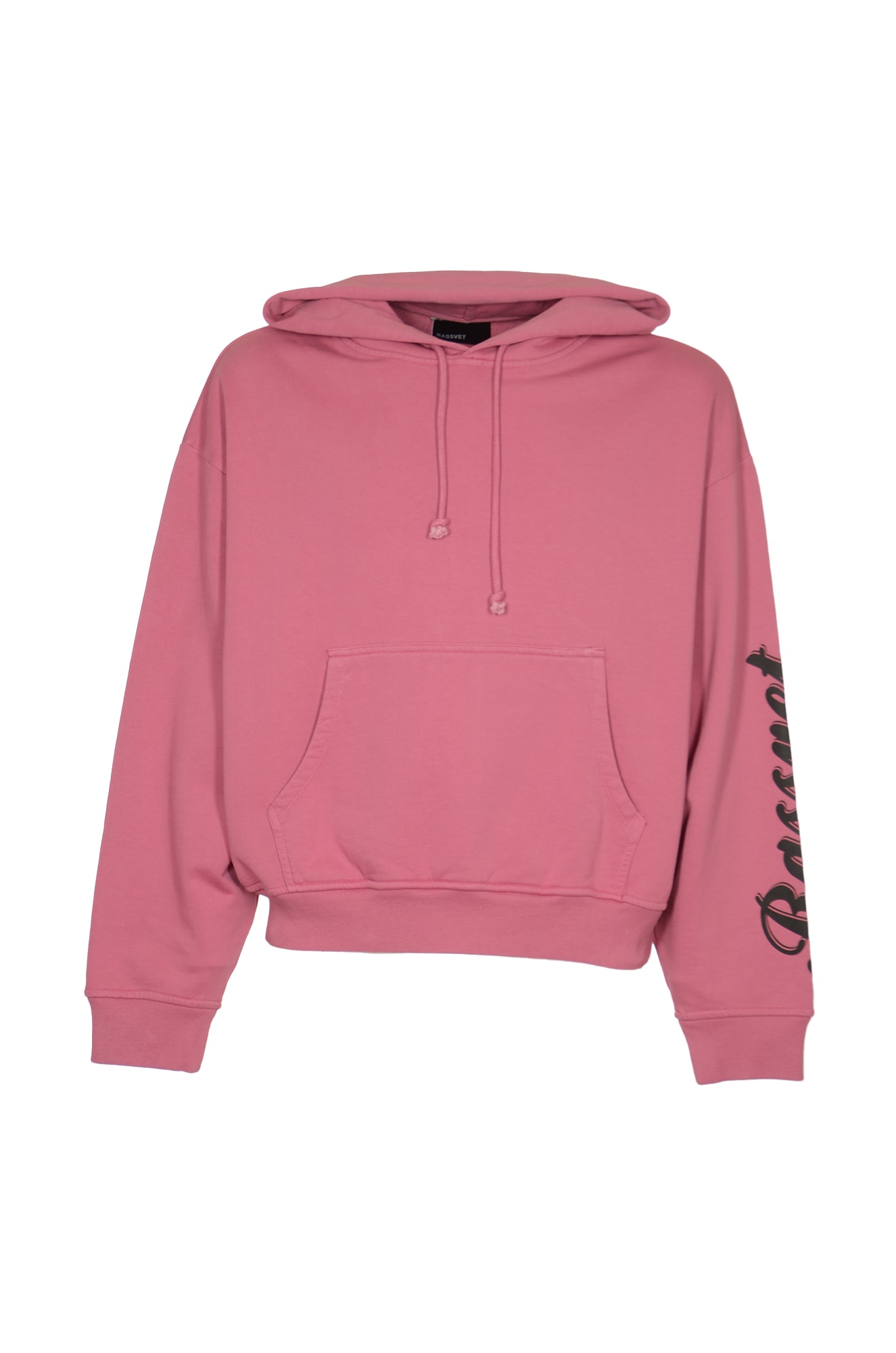 Shop Paccbet Logo Detail Ribbed Hoodie In Pink