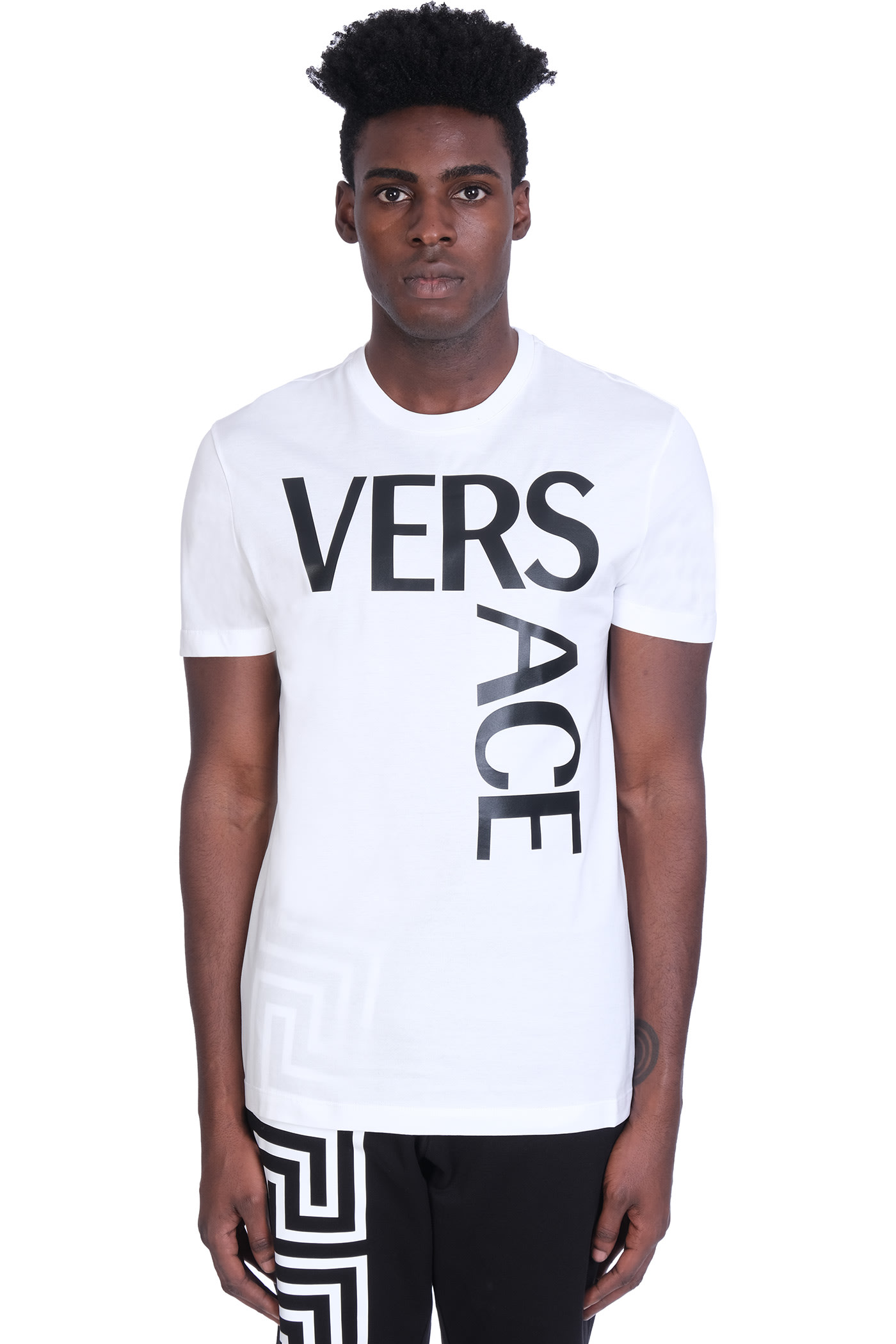 Versace T-shirt In White Cotton