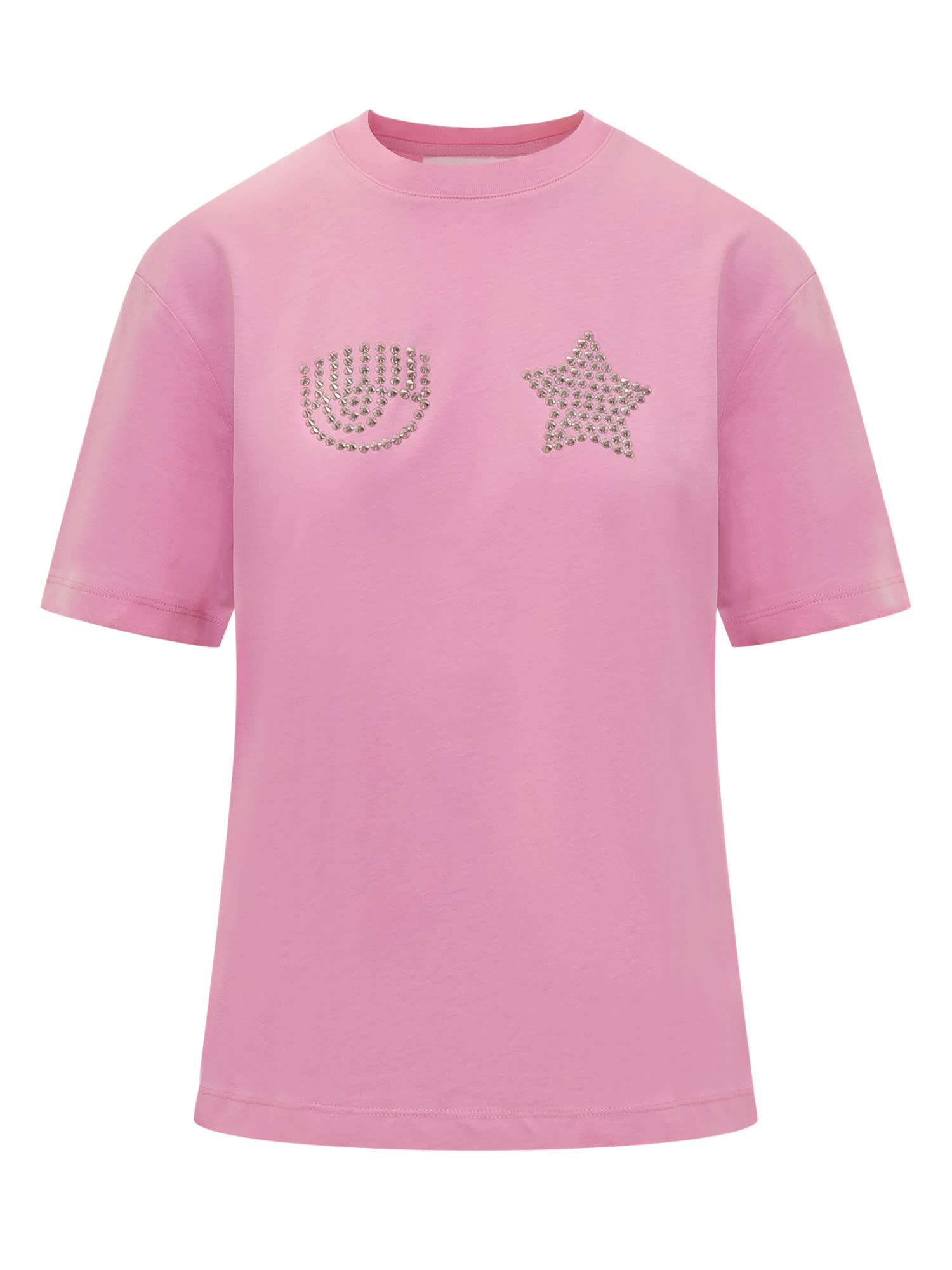 Shop Chiara Ferragni Eye Star T-shirt In Fuchsia Pink