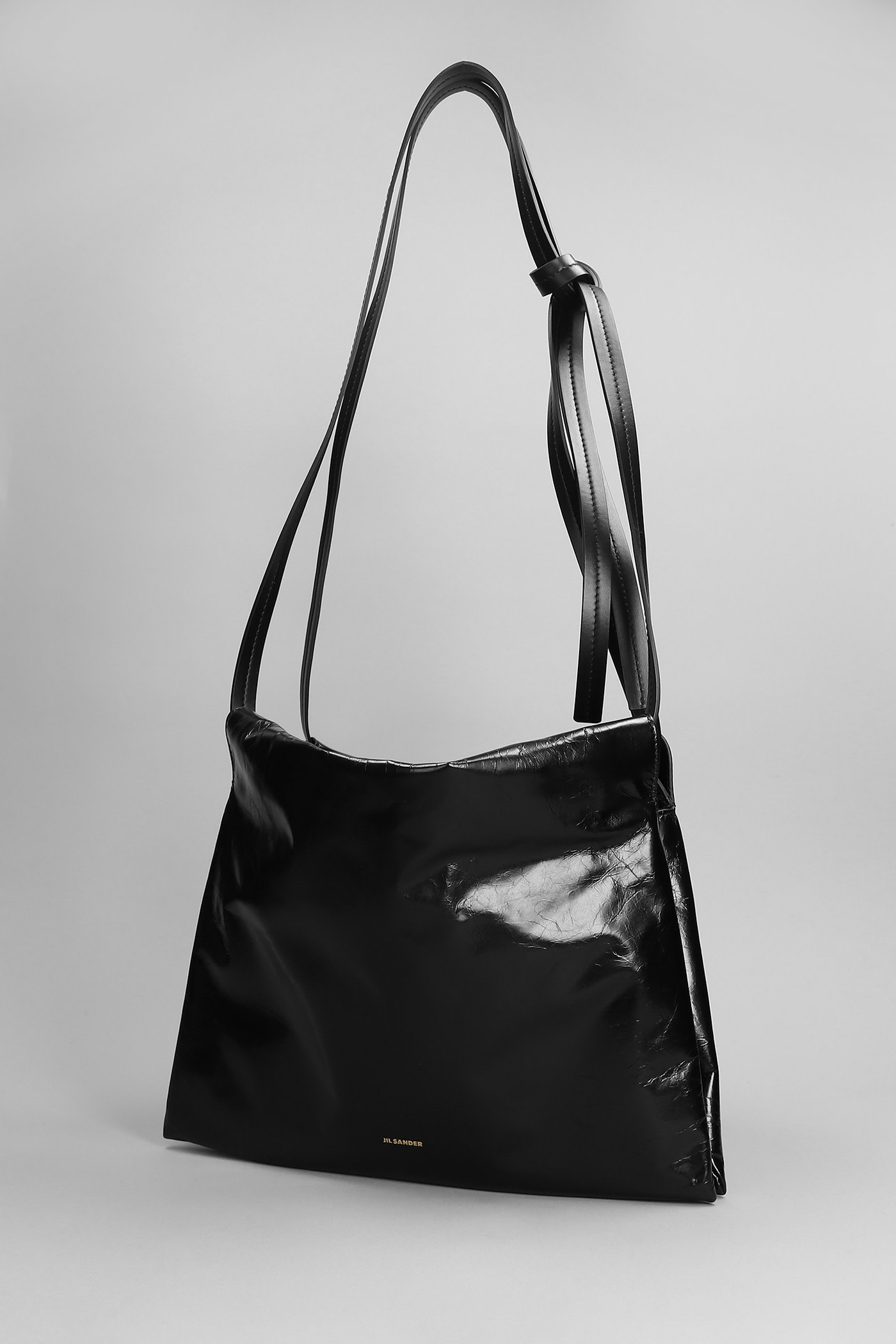 Shop Jil Sander Shoulder Bag In Black Leather