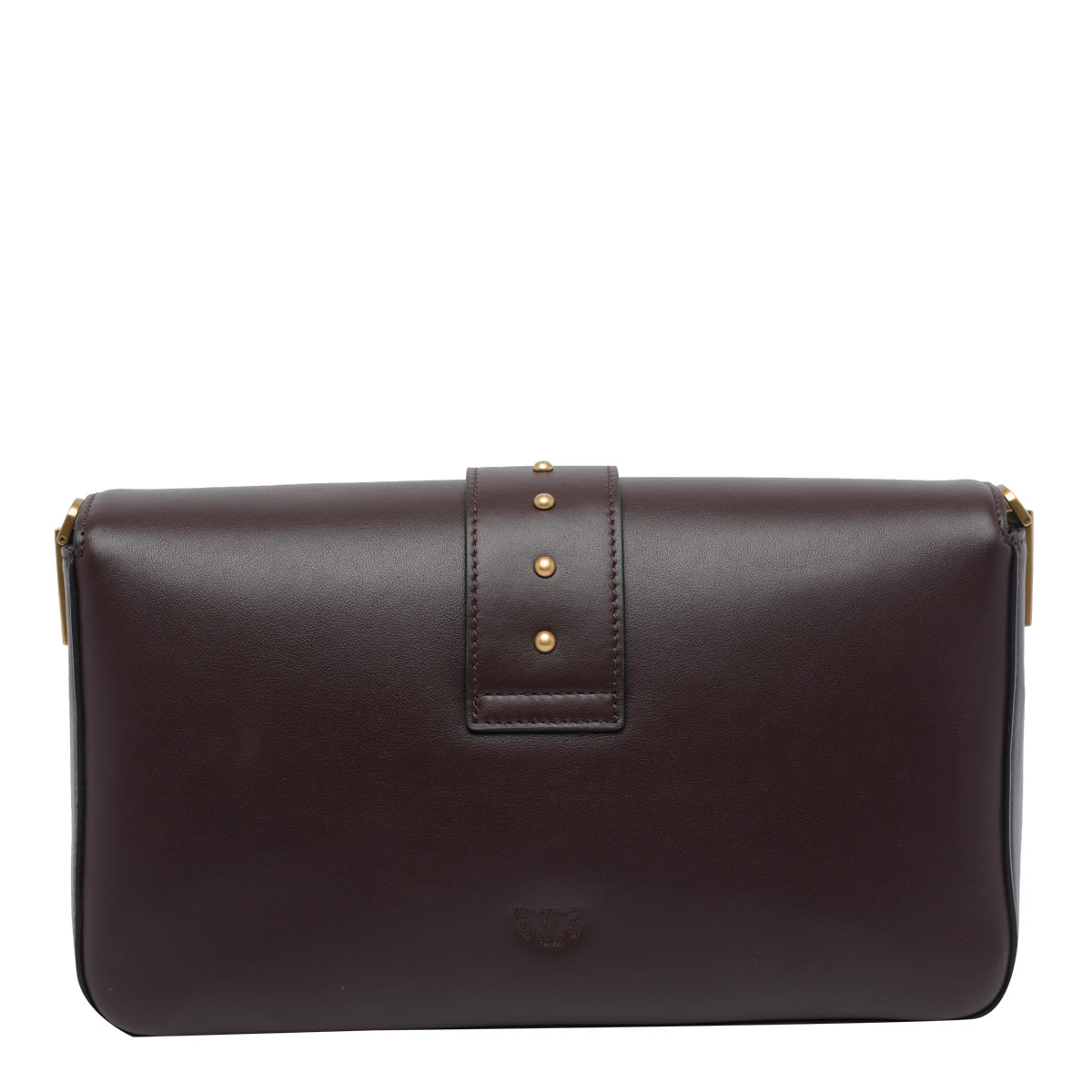 Pinko Medium Slouchy Love Birds Buckle Shoulder Bag In Brown