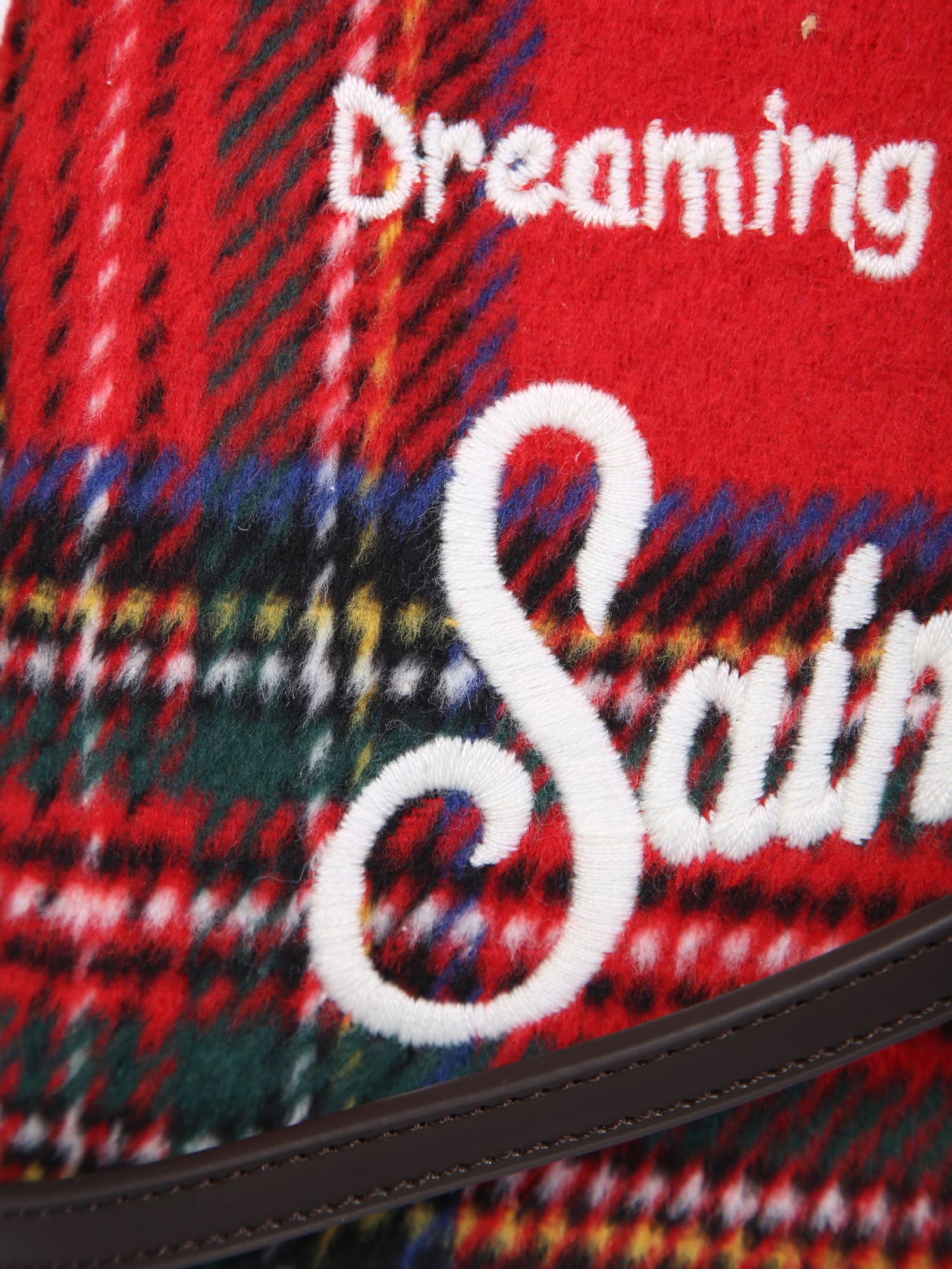 Mc2 Saint Barth Red Tartan Pochette With Logo In Red