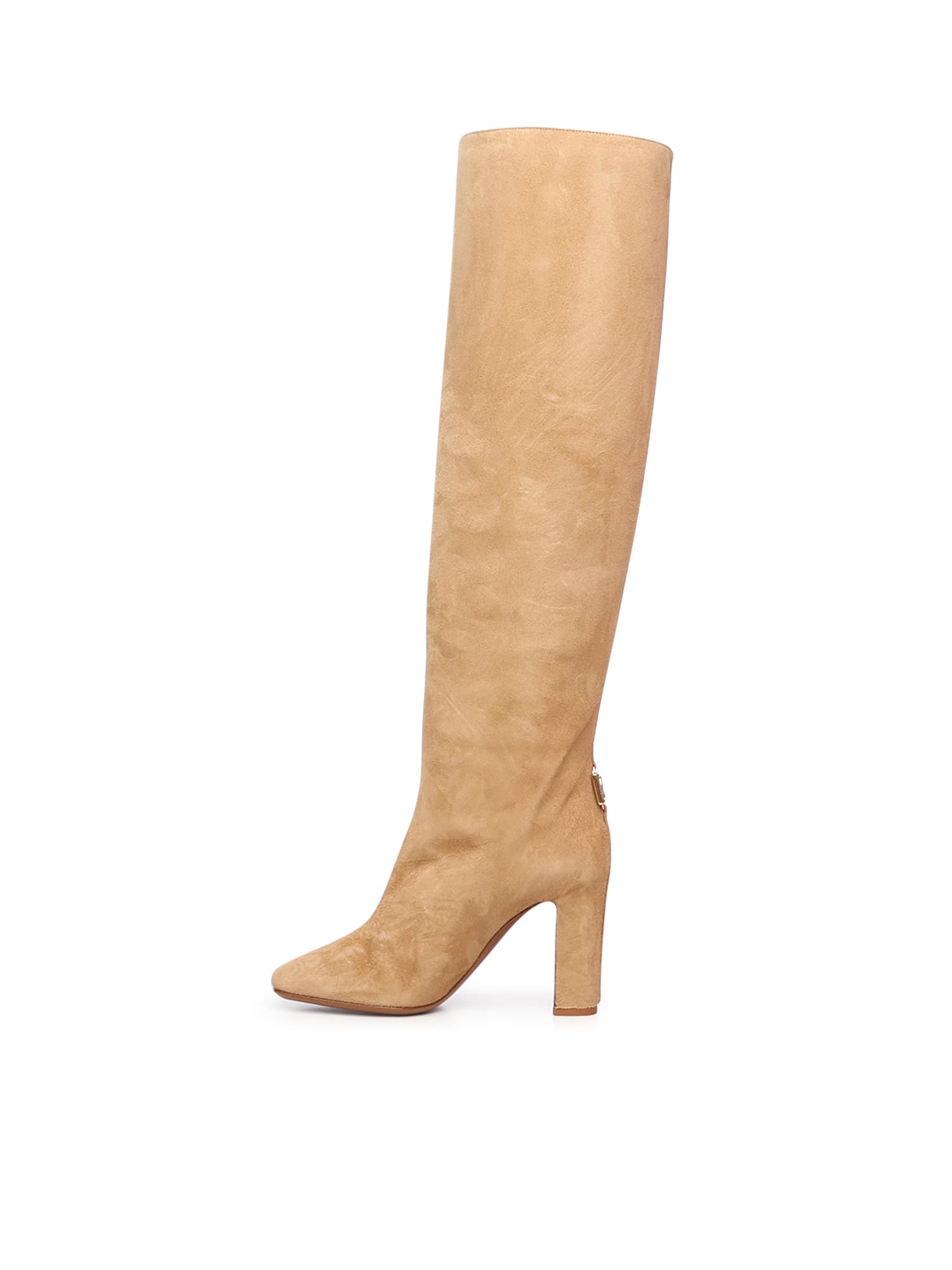 Dolce & Gabbana Suede Boot In Nude