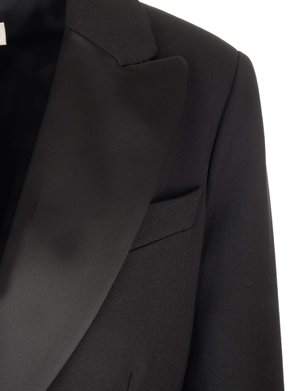 Shop P.a.r.o.s.h Black Wool Tuxedo Jacket