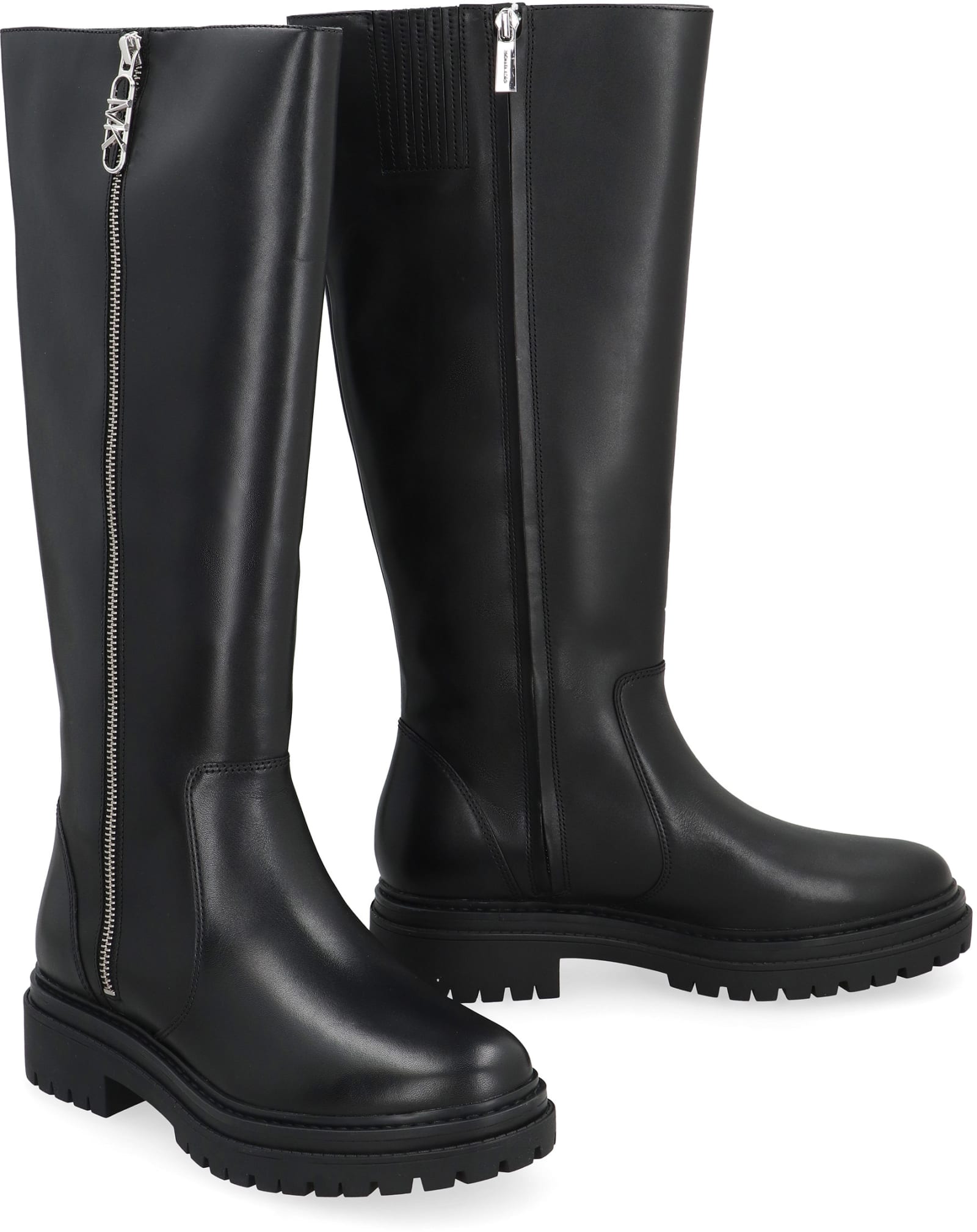 Shop Michael Kors Regan Leather Boots In Nero