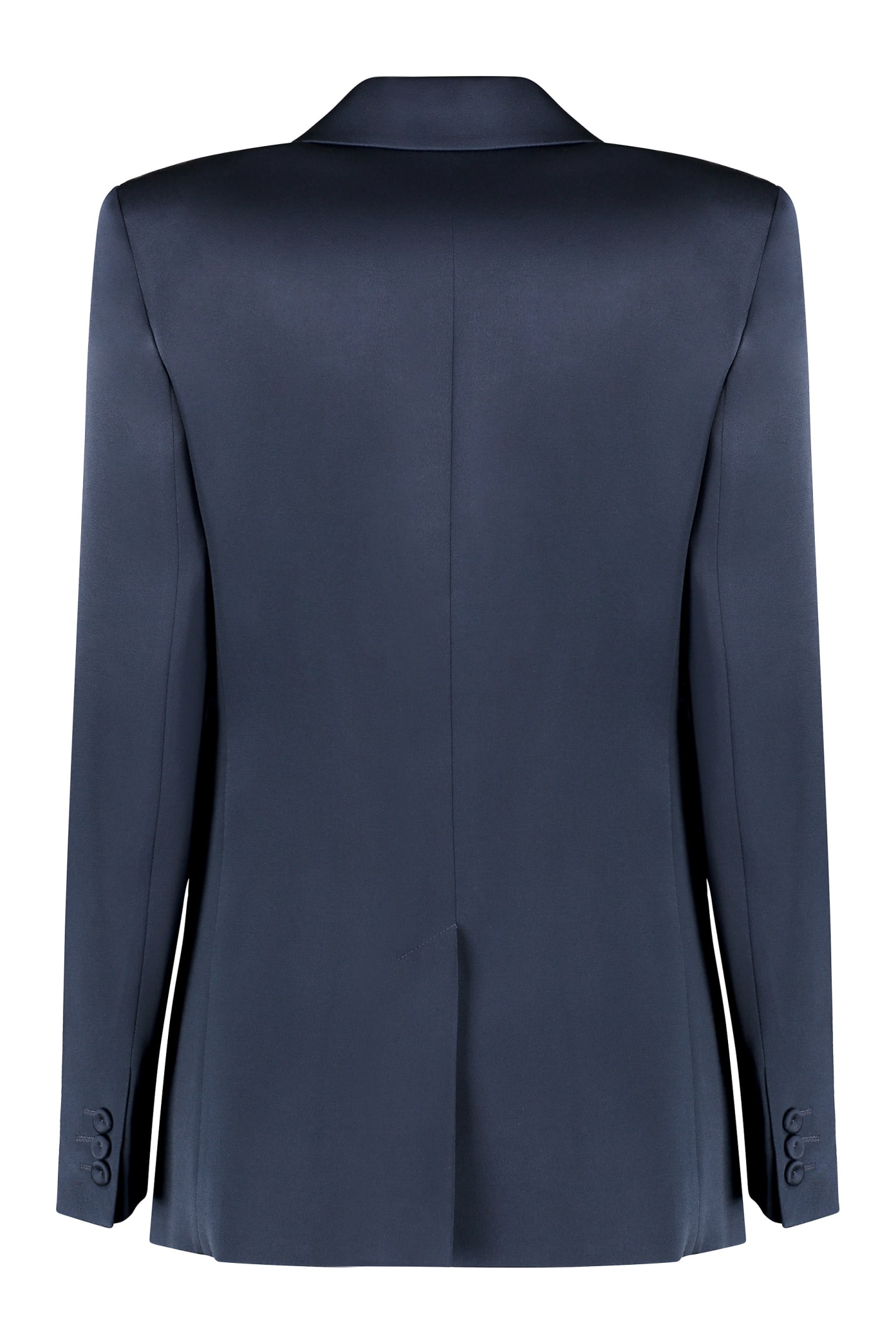 Shop Max Mara Abitata Satin Blazer In Blue