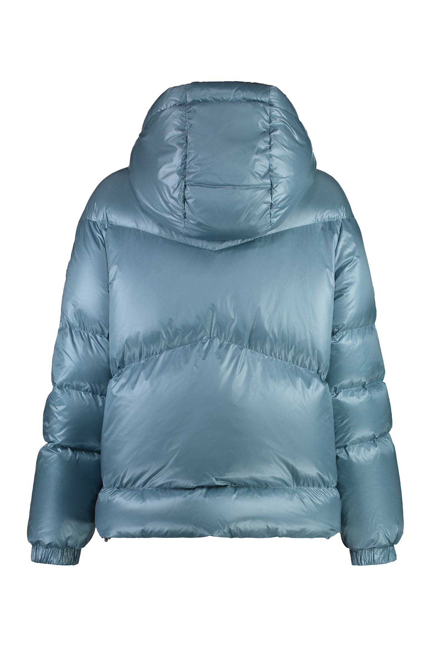 Shop Woolrich Aliquippa Glossy Nylon Down Jacket In Light Blue