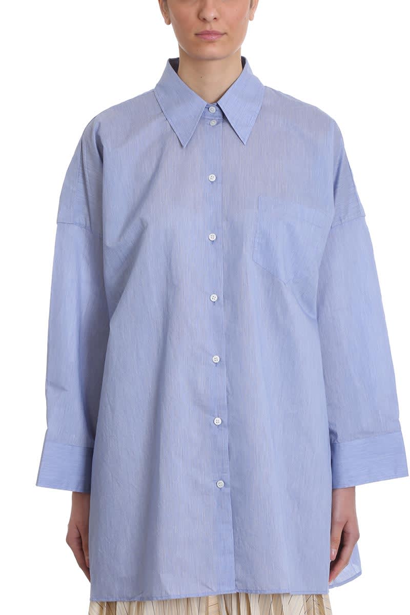 ACNE STUDIOS SUKY SHIRT IN BLUE COTTON,11315491