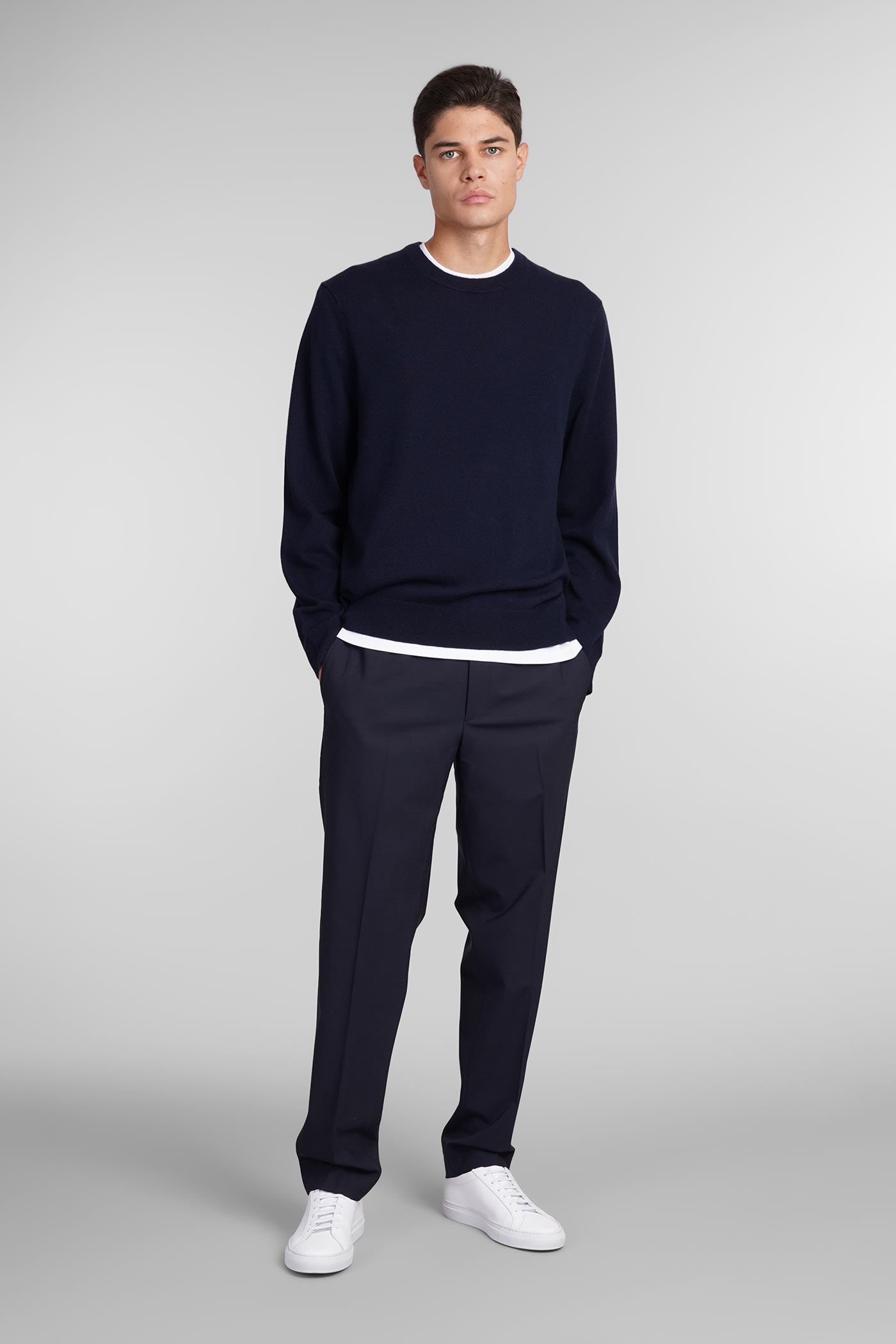 Shop Theory Knitwear In Blue Cashmere