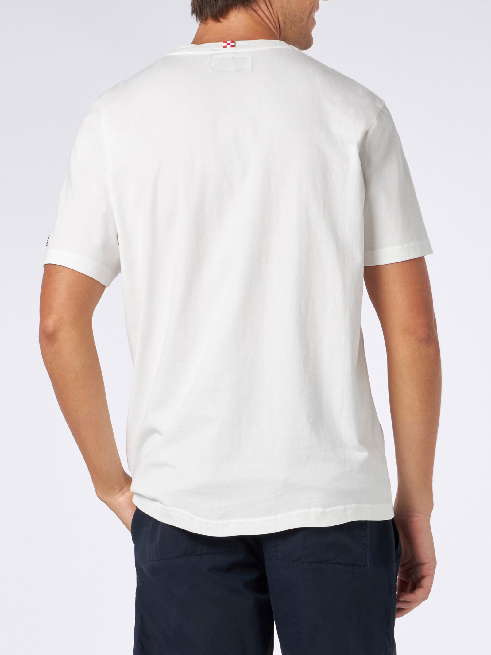 Mc2 Saint Barth Man Heavy Cotton T-shirt With St. Barth Padel Club In White