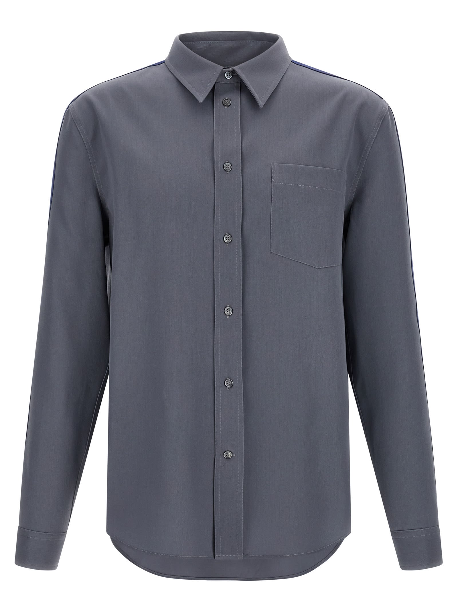 Marni Gray Wool Long Sleeve Shirt In Gray