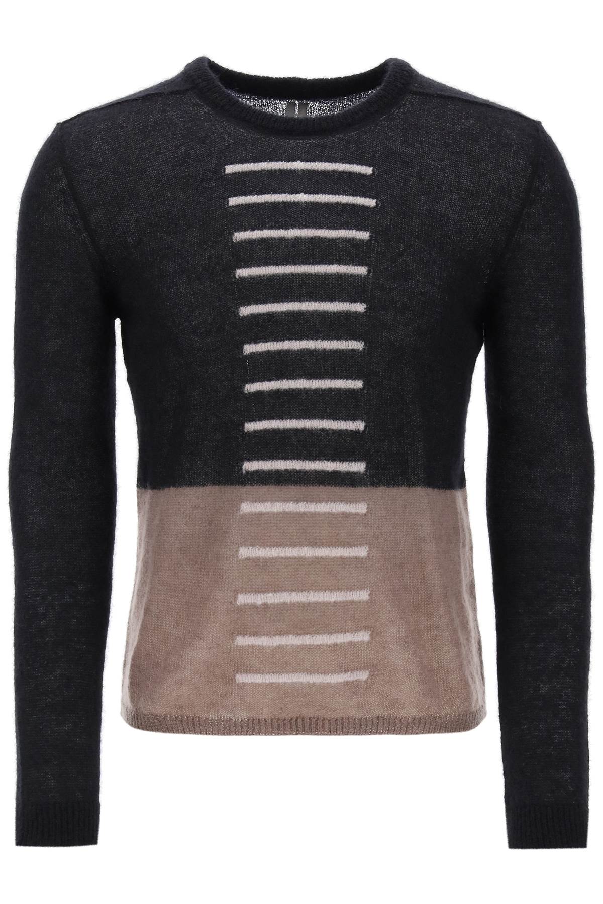 RICK OWENS JUDD SWEATER WITH CONTRASTING LINES