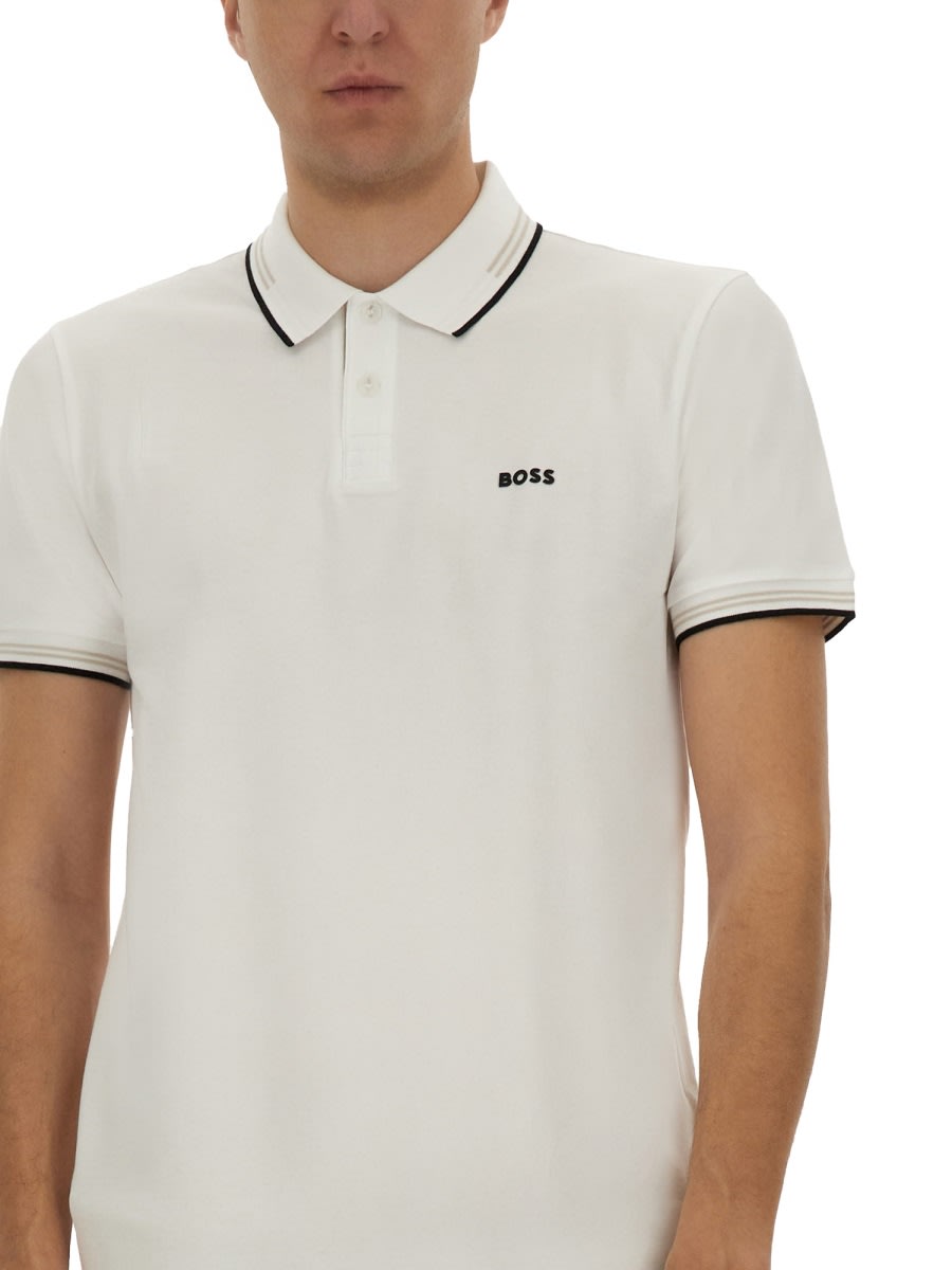 Hugo Boss Men's Paddy Pro Short Sleeve Polo Shirt, Blanc Cream
