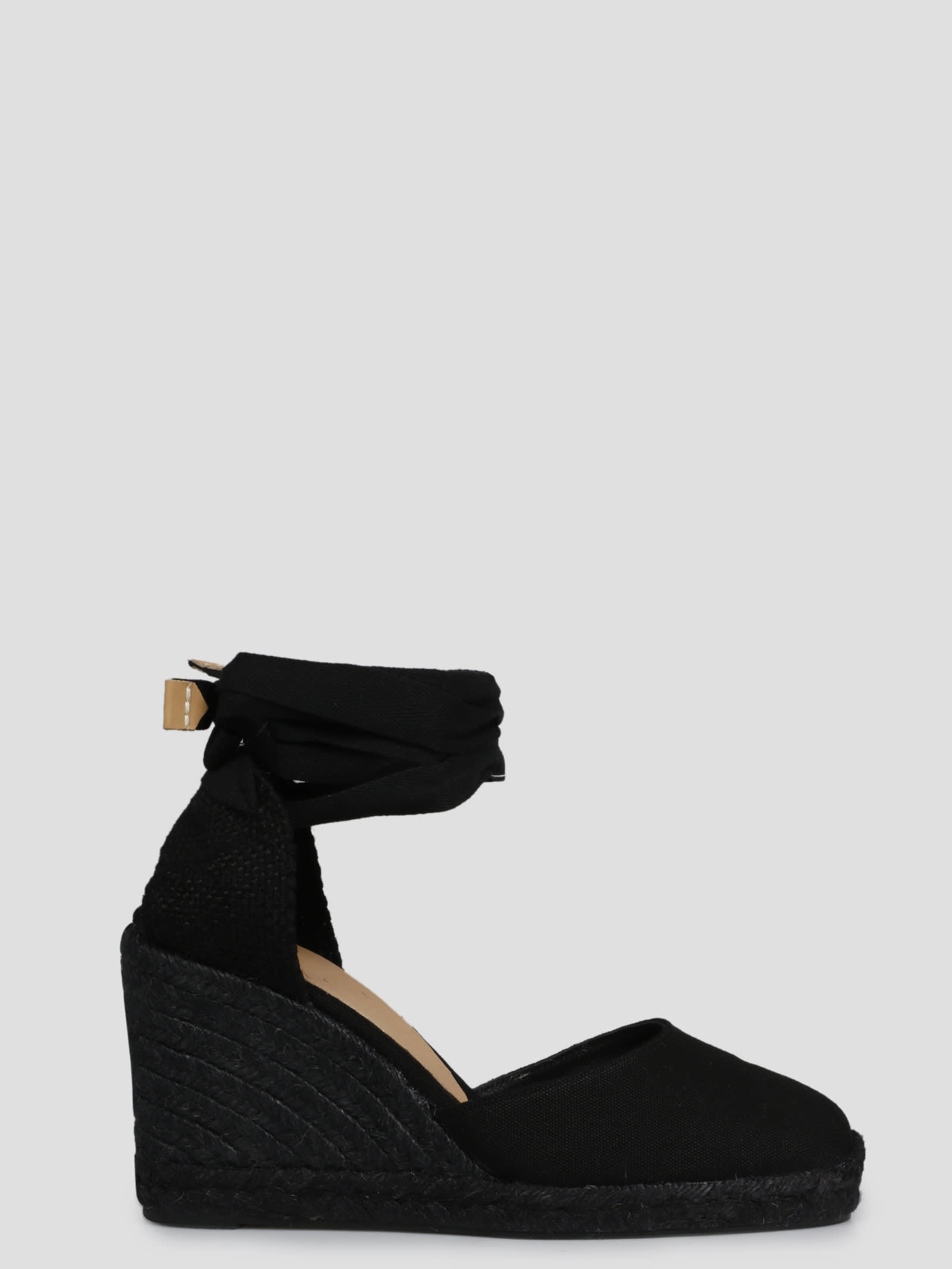 Castaã±er 110mm Carina Canvas Espadrille Wedges In Black