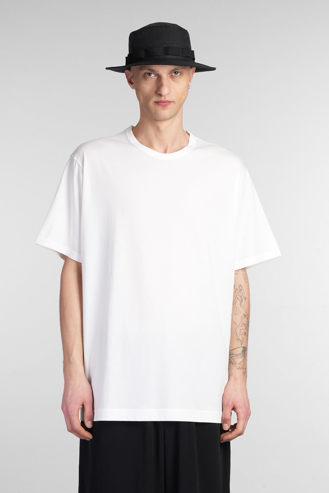 Shop Yohji Yamamoto T-shirt In White Cotton