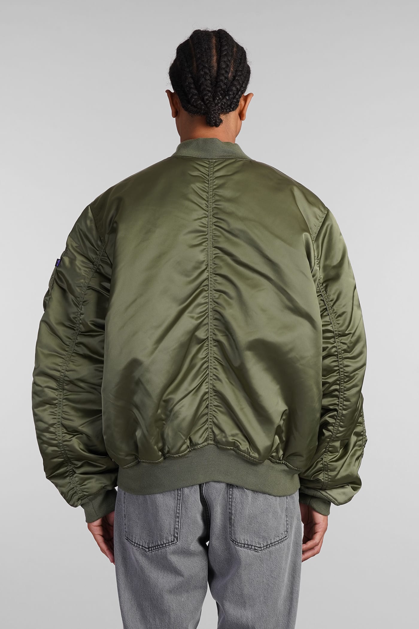 Shop Alpha Industries Ma-1 Uv Bomber In Green Nylon