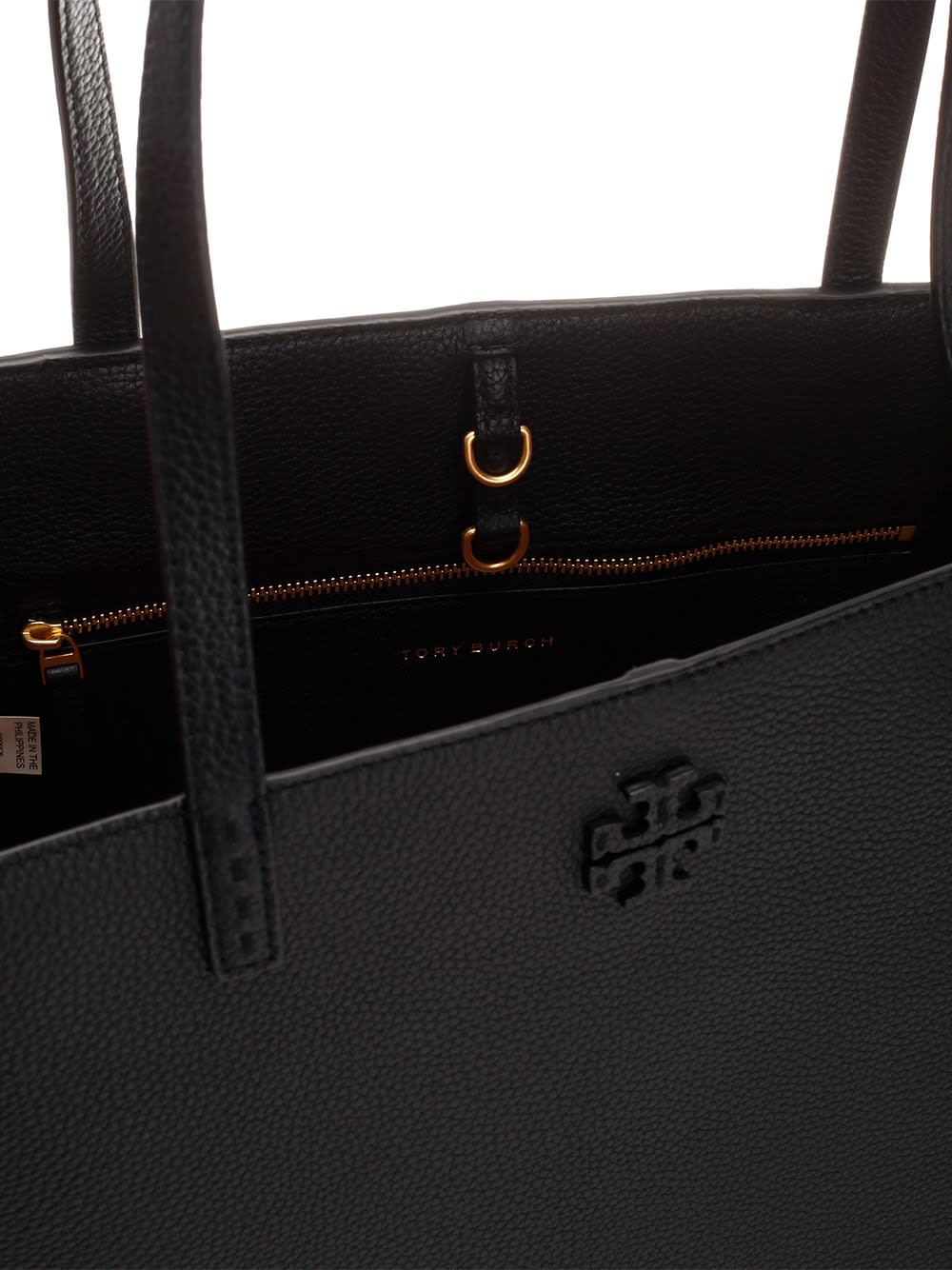 Shop Tory Burch Black Leather Tote Bag