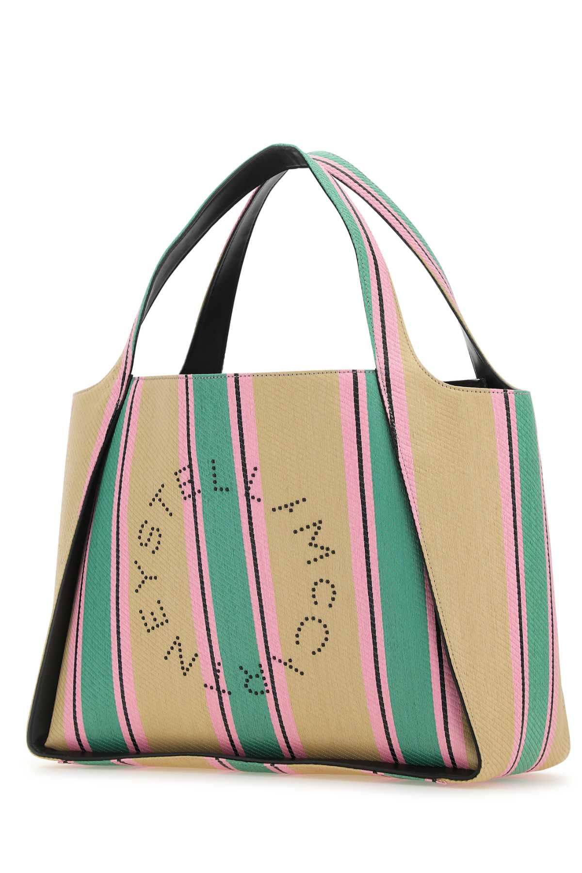 Stella Mccartney Woman Embroidered Raffia Stella Logo Shopping Bag In 3000