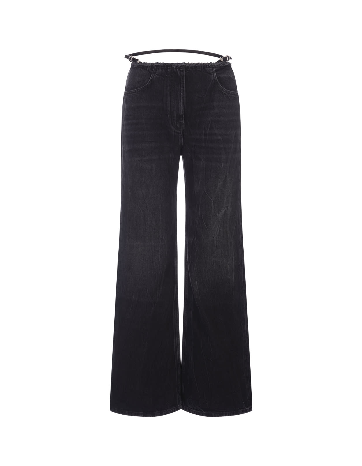 Shop Givenchy Voyou Jeans In Black Denim