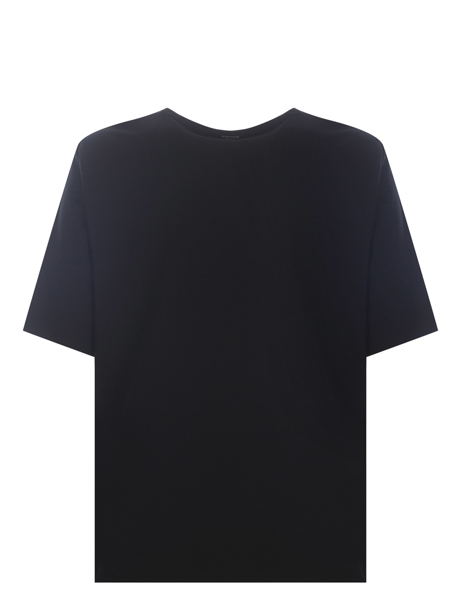 Shop Herno T-shirt  Foulard Made Of Cotton Jersey In Nero