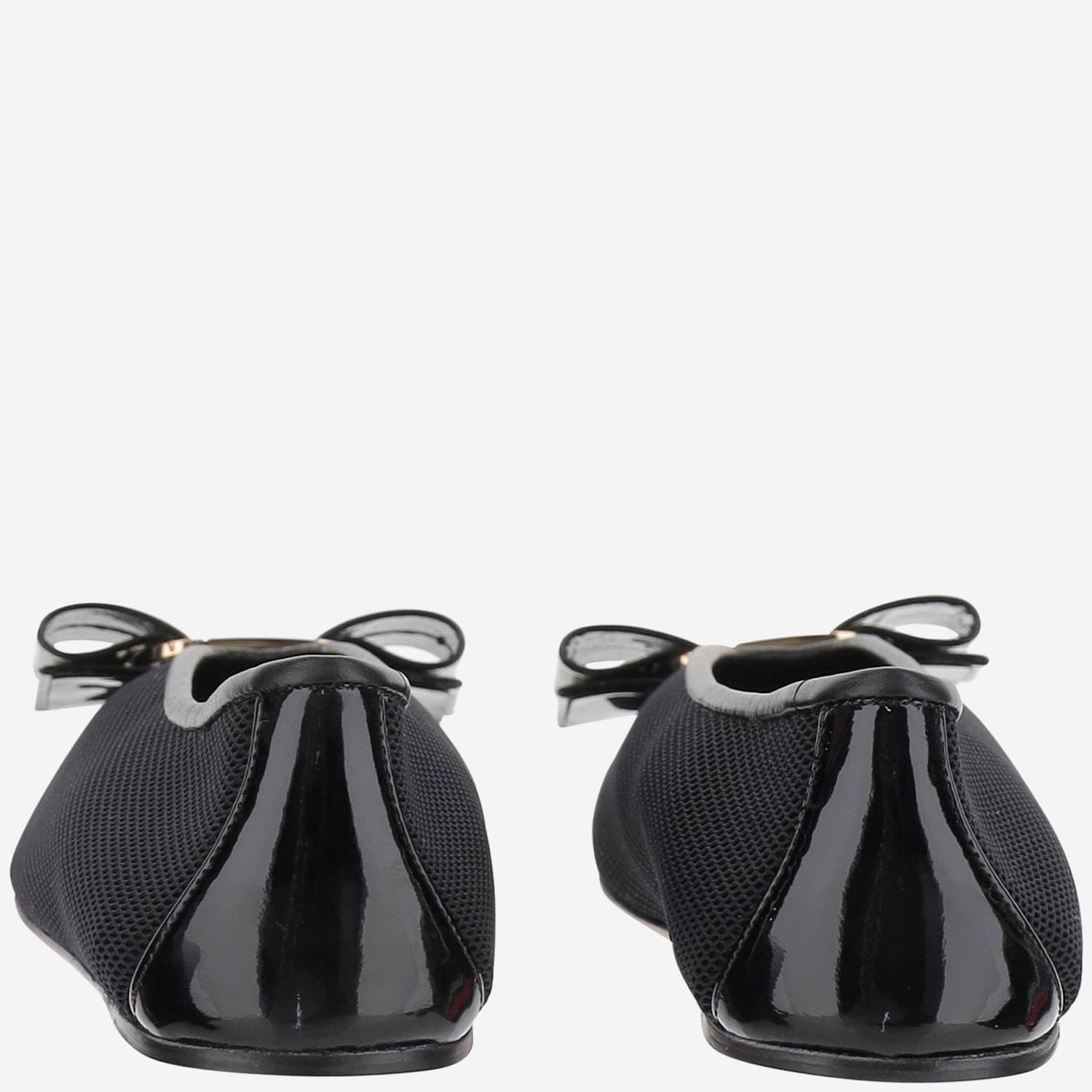 Ferragamo Vanna V Ballerinas In Velvet In Black