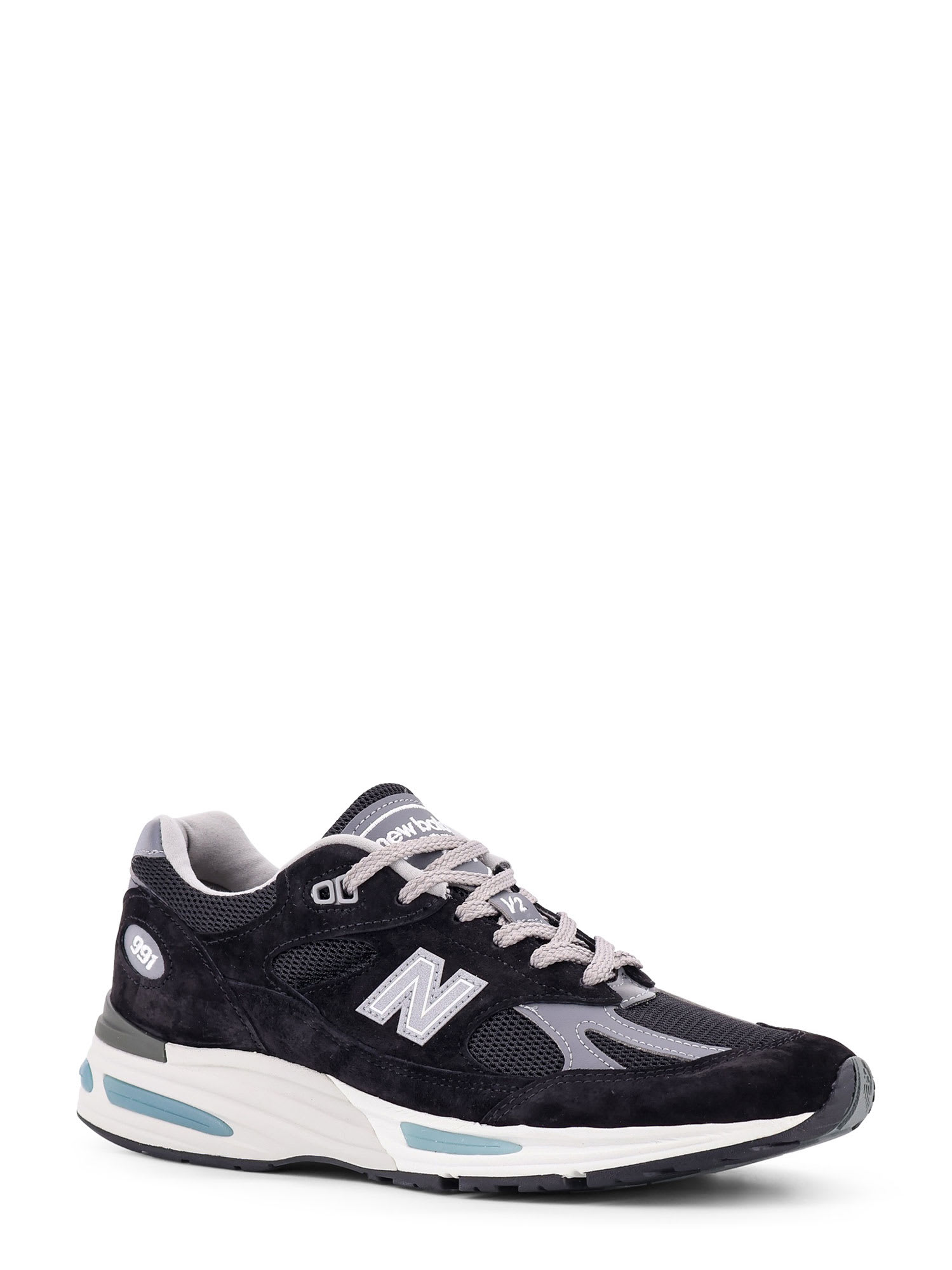 New Balance Black And Grey Suede-mesh Sneakers With Cushioned Sole