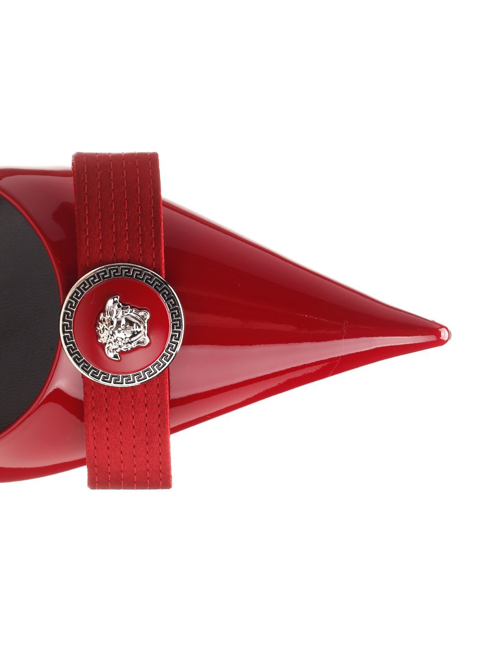 Shop Versace Gianni Ribbon Decolletè In Red