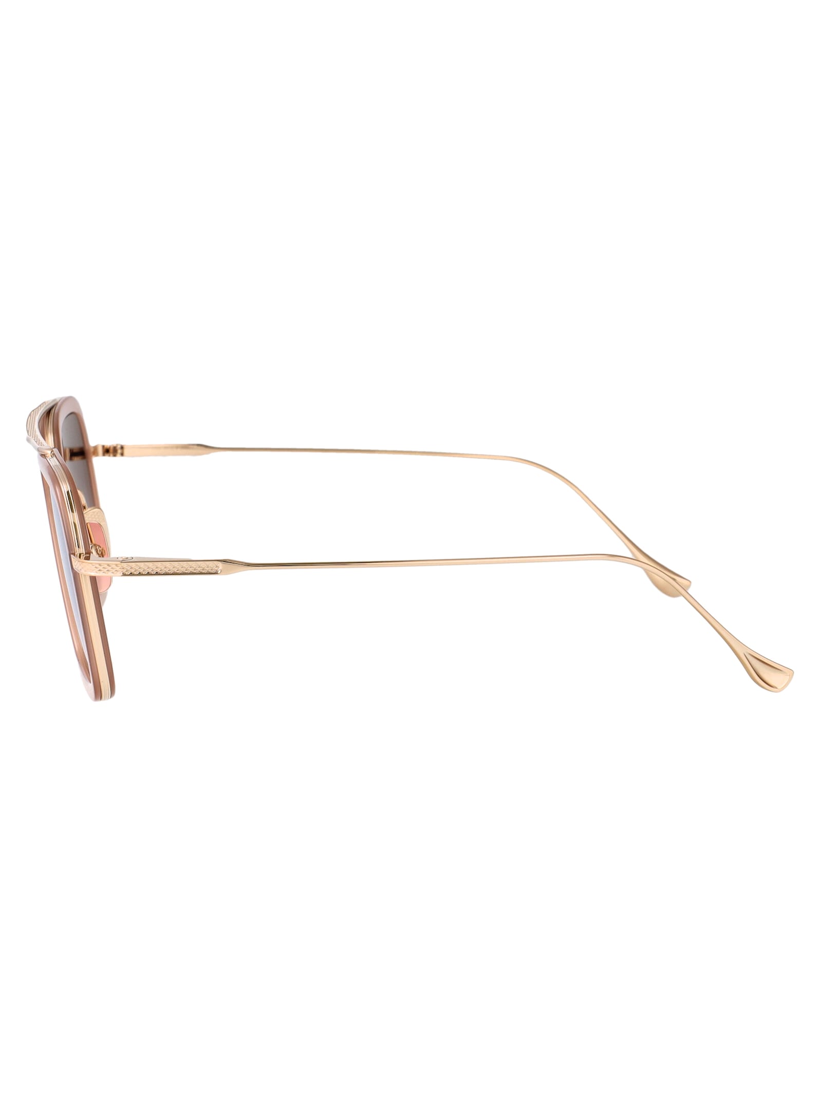 Dita Flight.006 Sunglasses In White Gold - Dusty Pink W Dark Grey To Clear Gradient - Deep Blue Flas