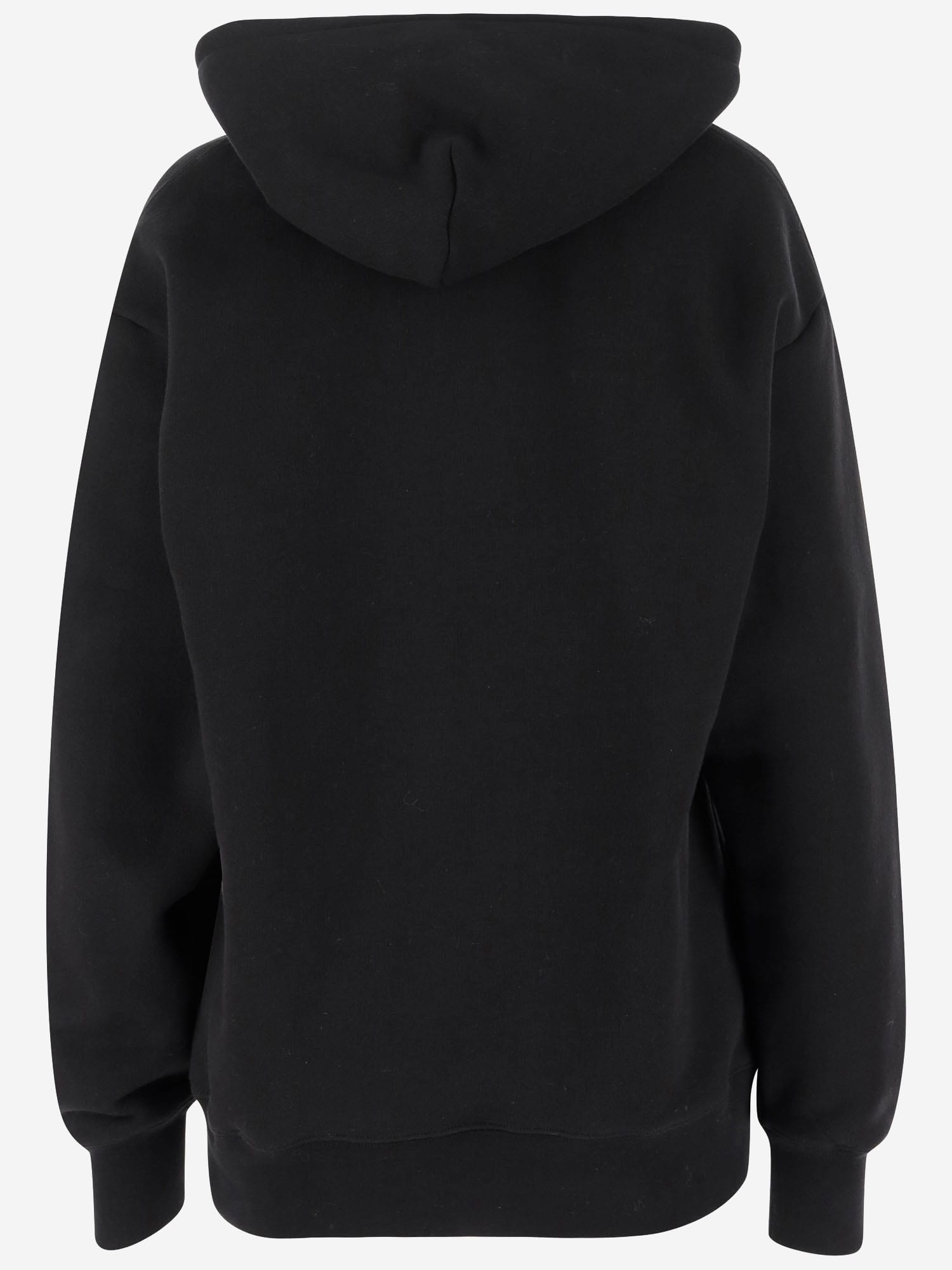 Valentino Garavani Cotton Hoodie With Print In Black
