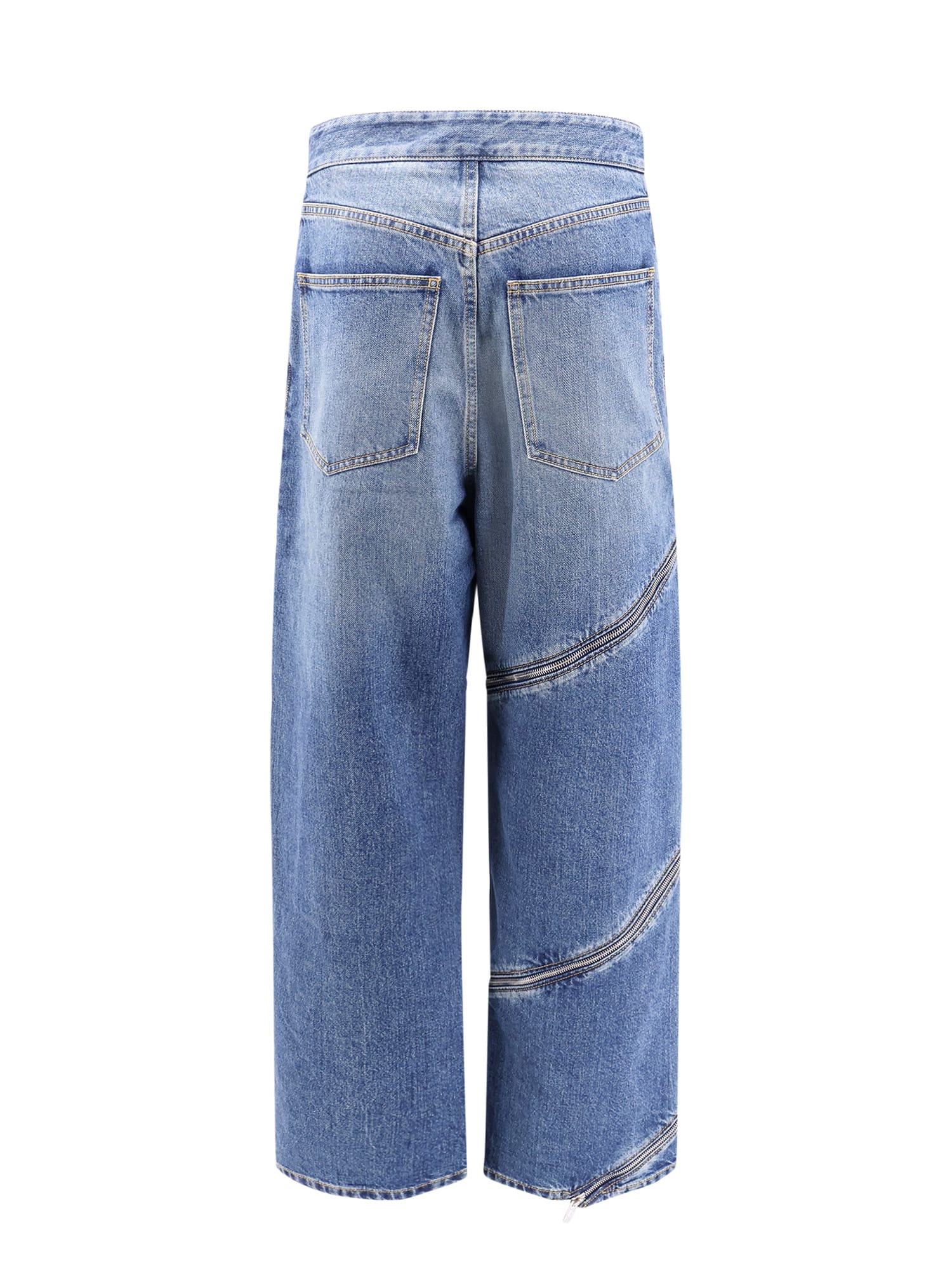 Alaïa Spiral Stone Washed Jeans In Blue