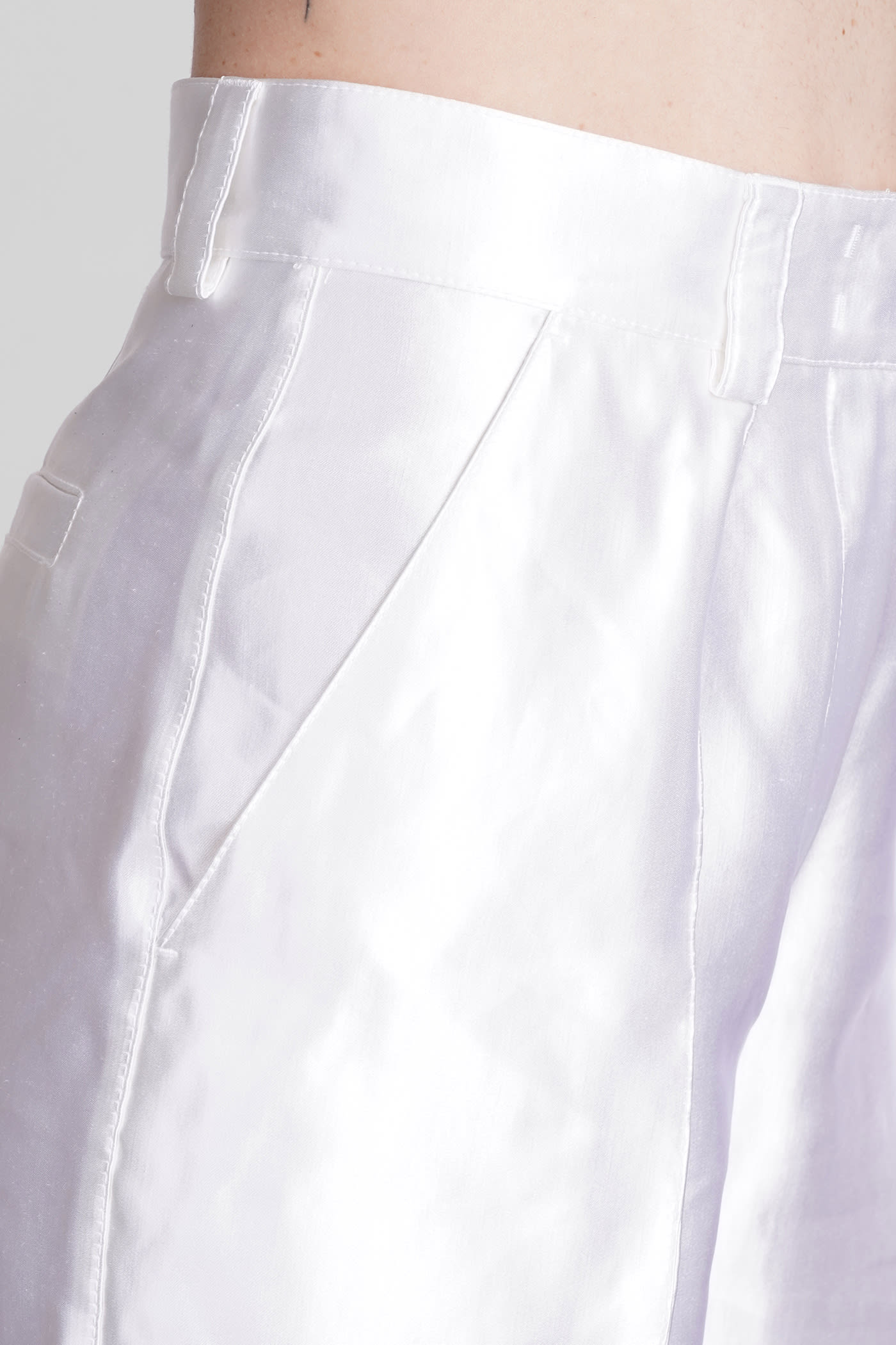 Shop Giorgio Armani Pants In White Linen