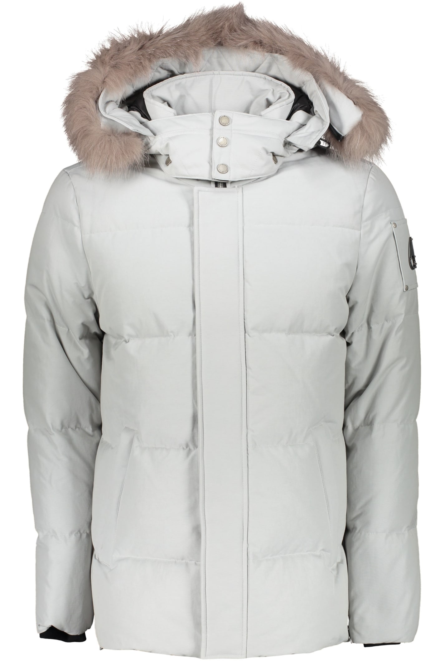 Moose Knuckles Padded Parka With Fur Hood In Grey