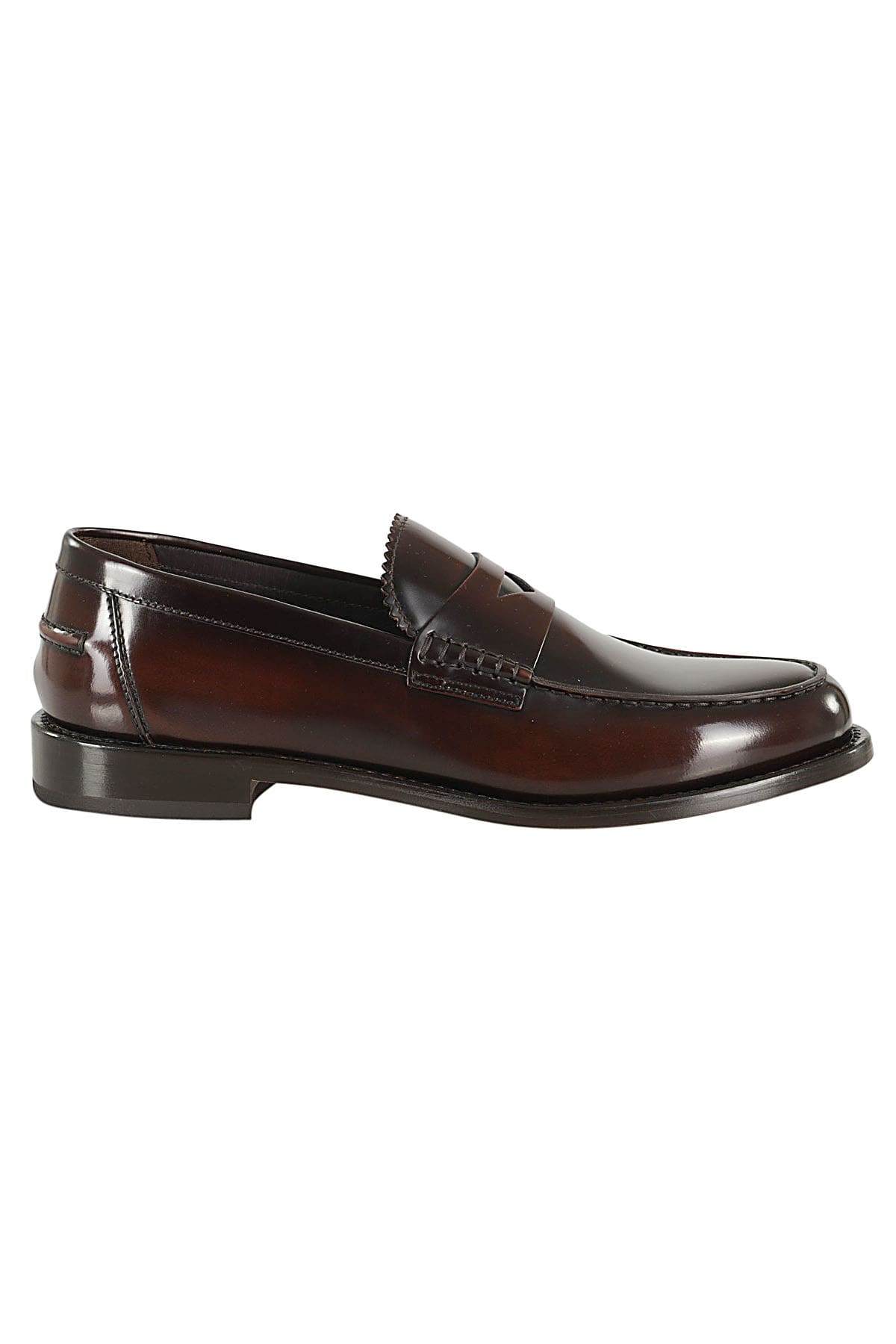 Shop Doucal's Penny Loafer In Marrone