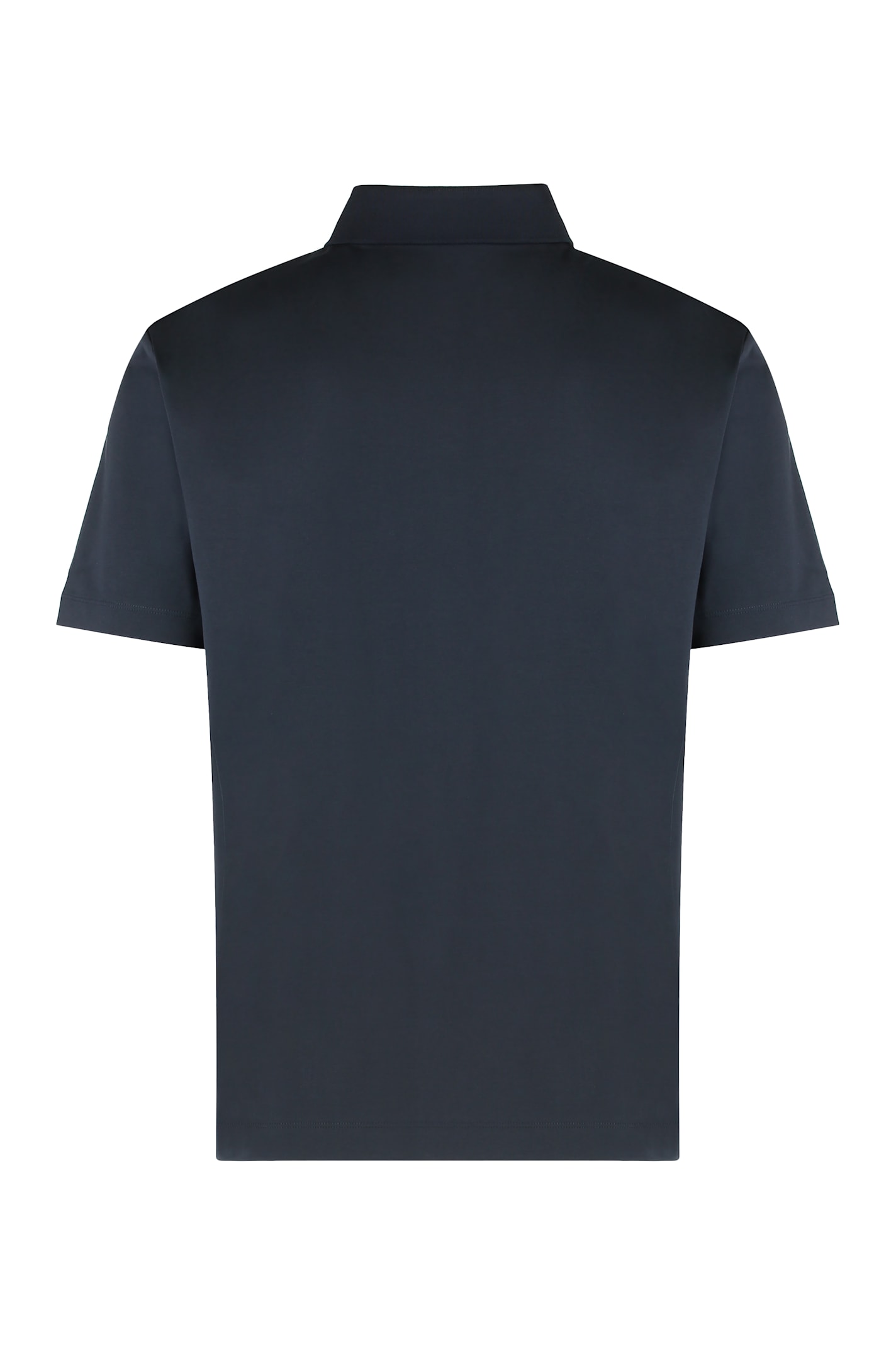 Hugo Boss Boss Short-sleeved Polo In Cotton In Blue