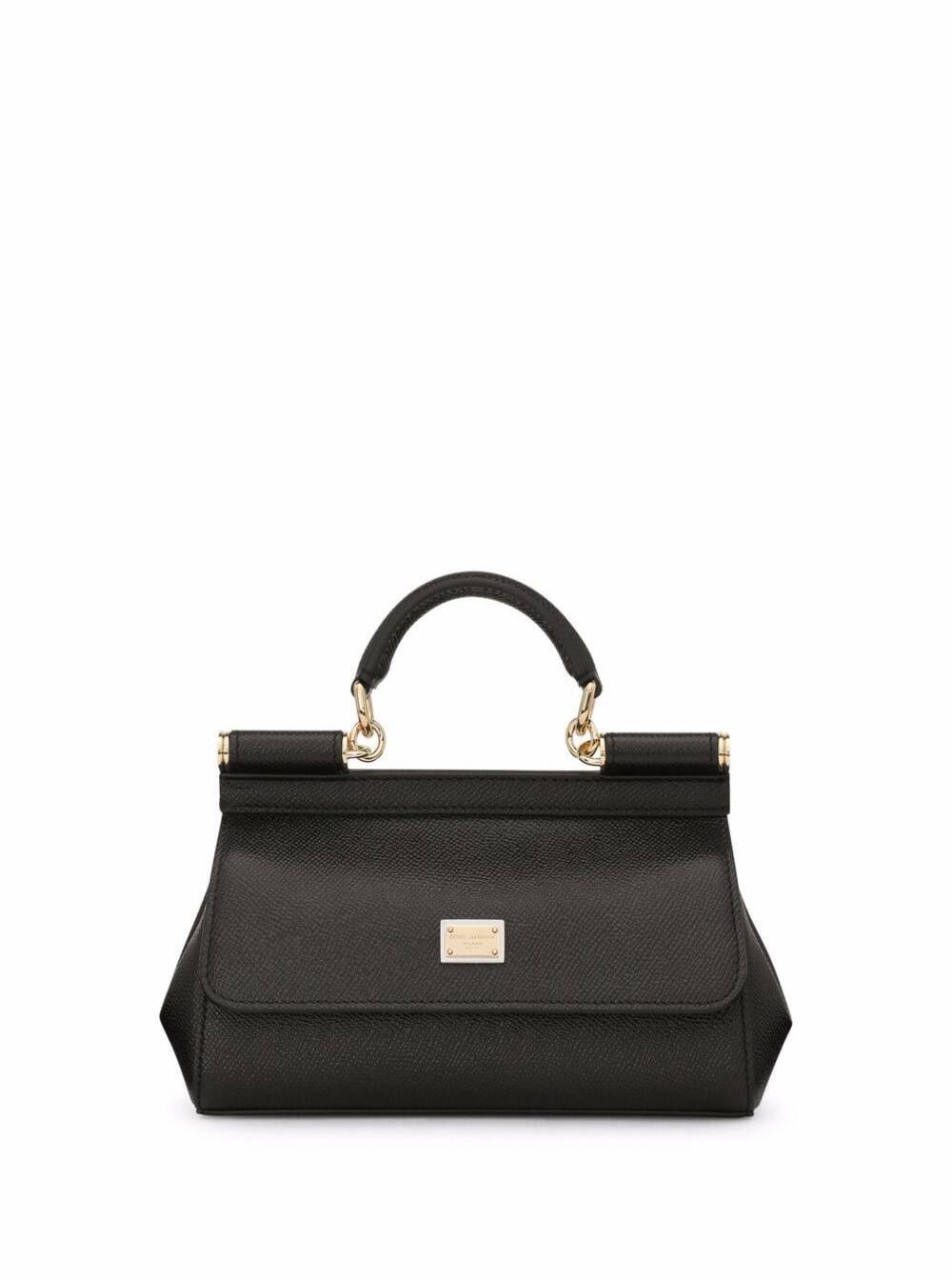 Dolce & Gabbana Siciliy Black Leather Dauphine Handbag