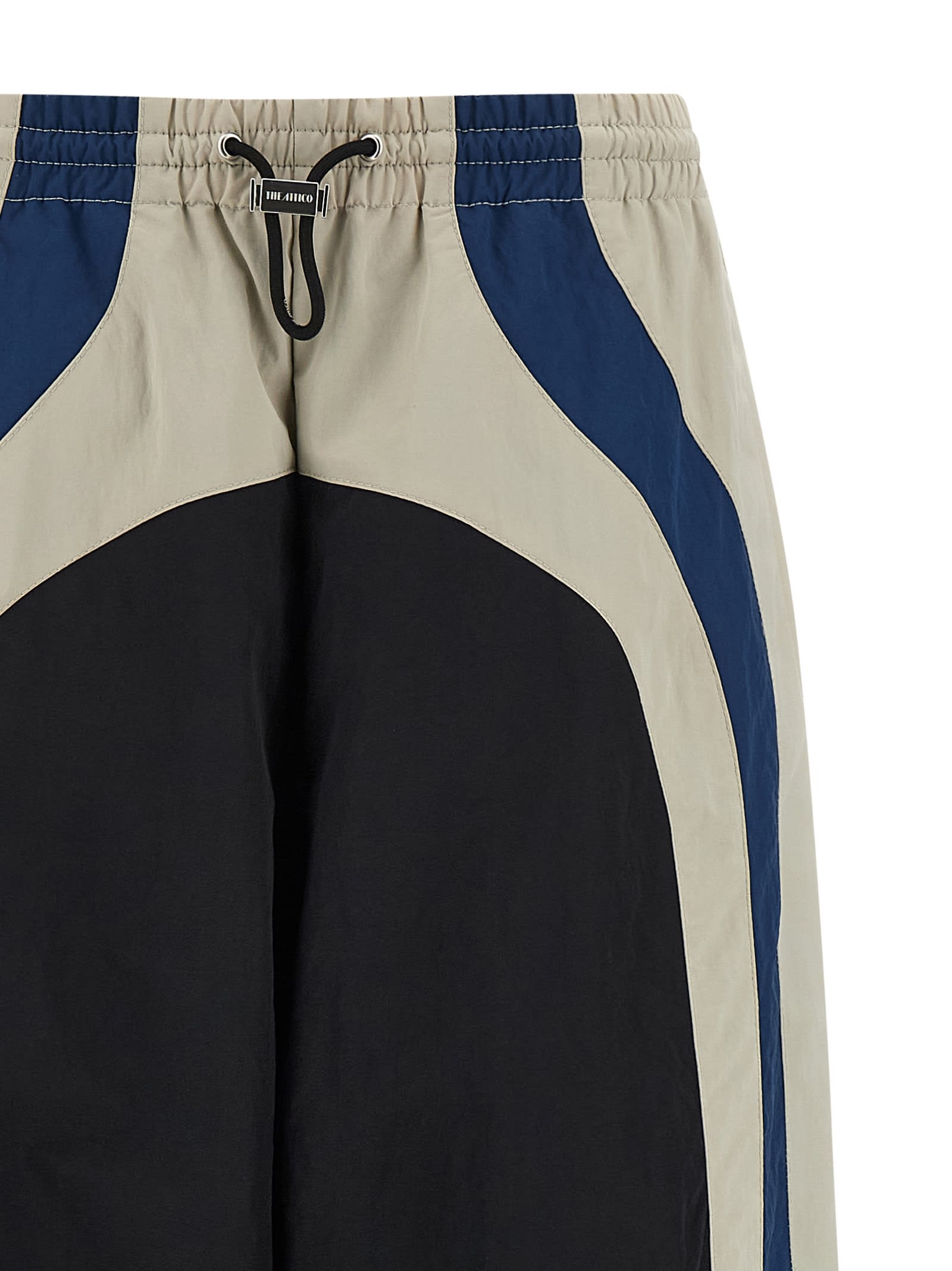 Attico Color Block Panel Joggers With Elastic In Black