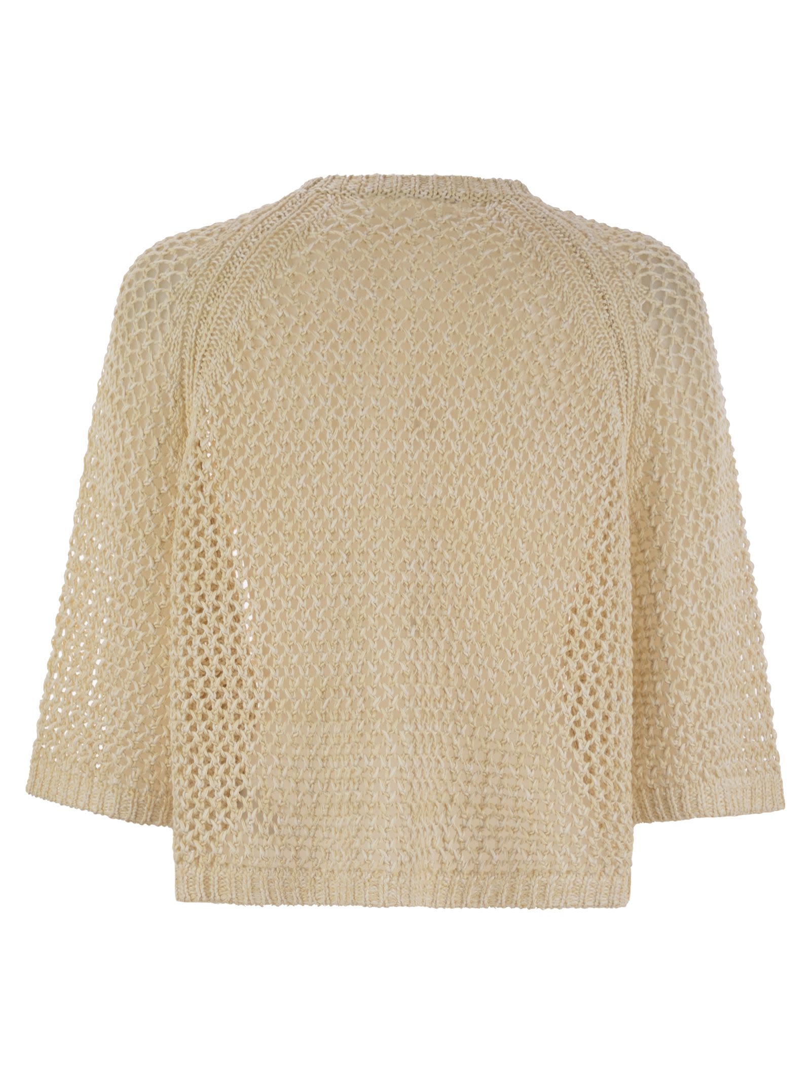 Fabiana Filippi Round Neck Sweater In Cream
